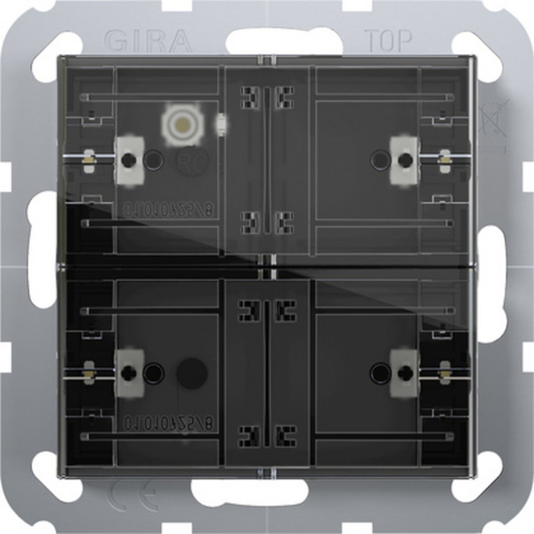 Tastsensor 4 Standard Zweifach für KNX mit Inbetriebnahme-Wippe und Raumthermostat