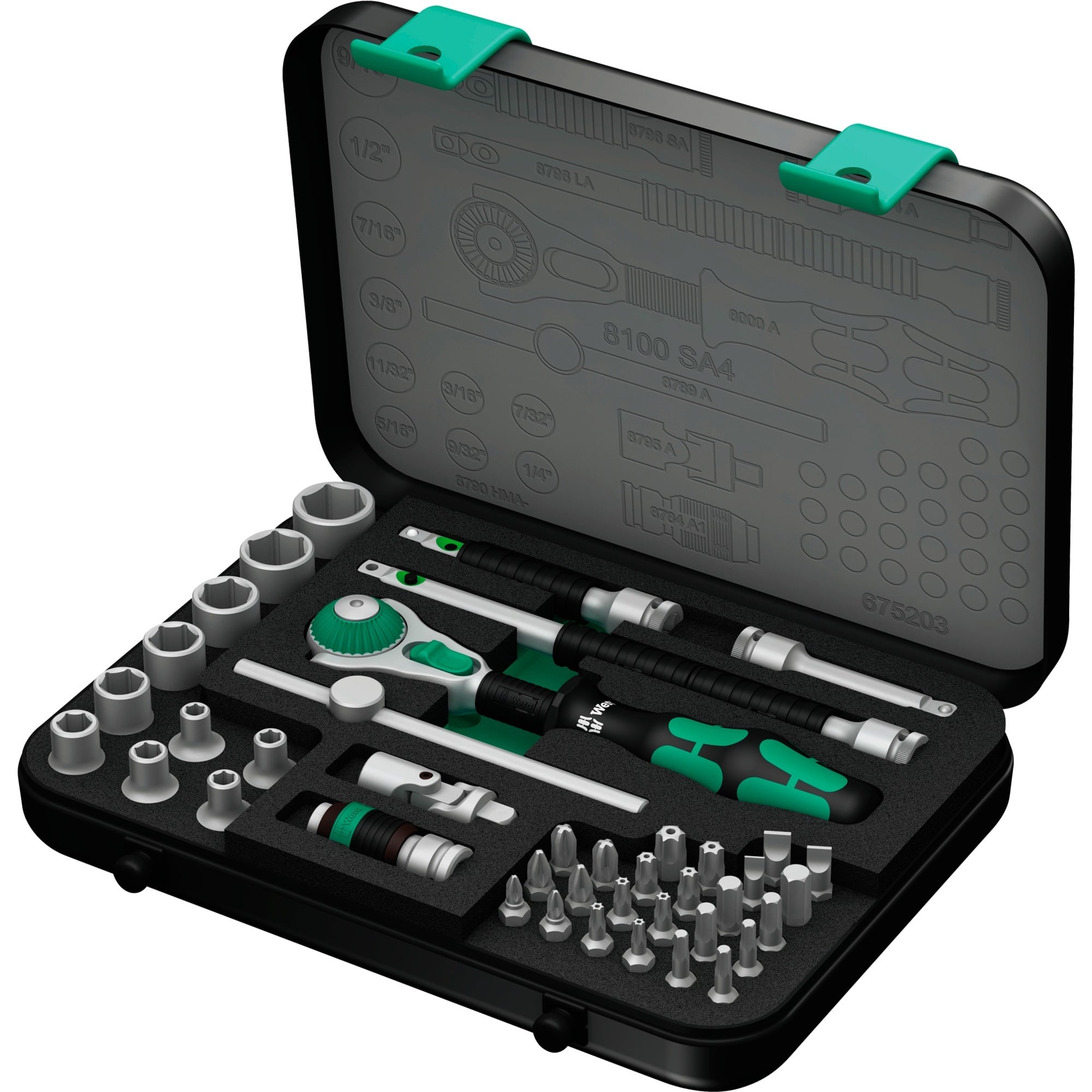 8100 SA 4 Zyklop Speed-Knarrensatz, zöllig, 1/4", Werkzeug-Set