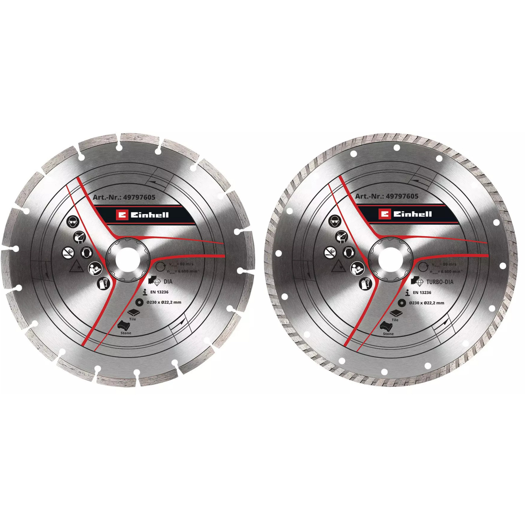 Turbo-Diamant-Trennscheibe, Ø 230 x 22,23 x 1,8mm, 2er-Set