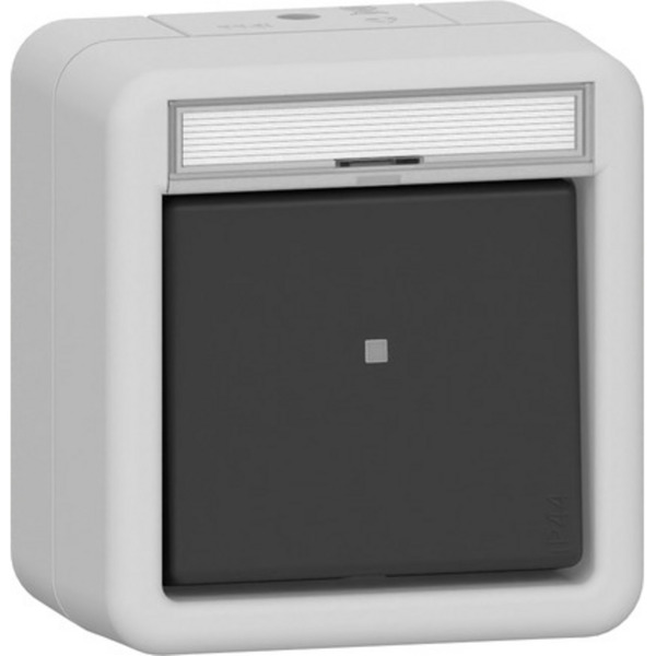 Wipp Kontrollschalter 10 Ampere 250 Volt mit Beschriftungsfeld und LED-Beleuchtung