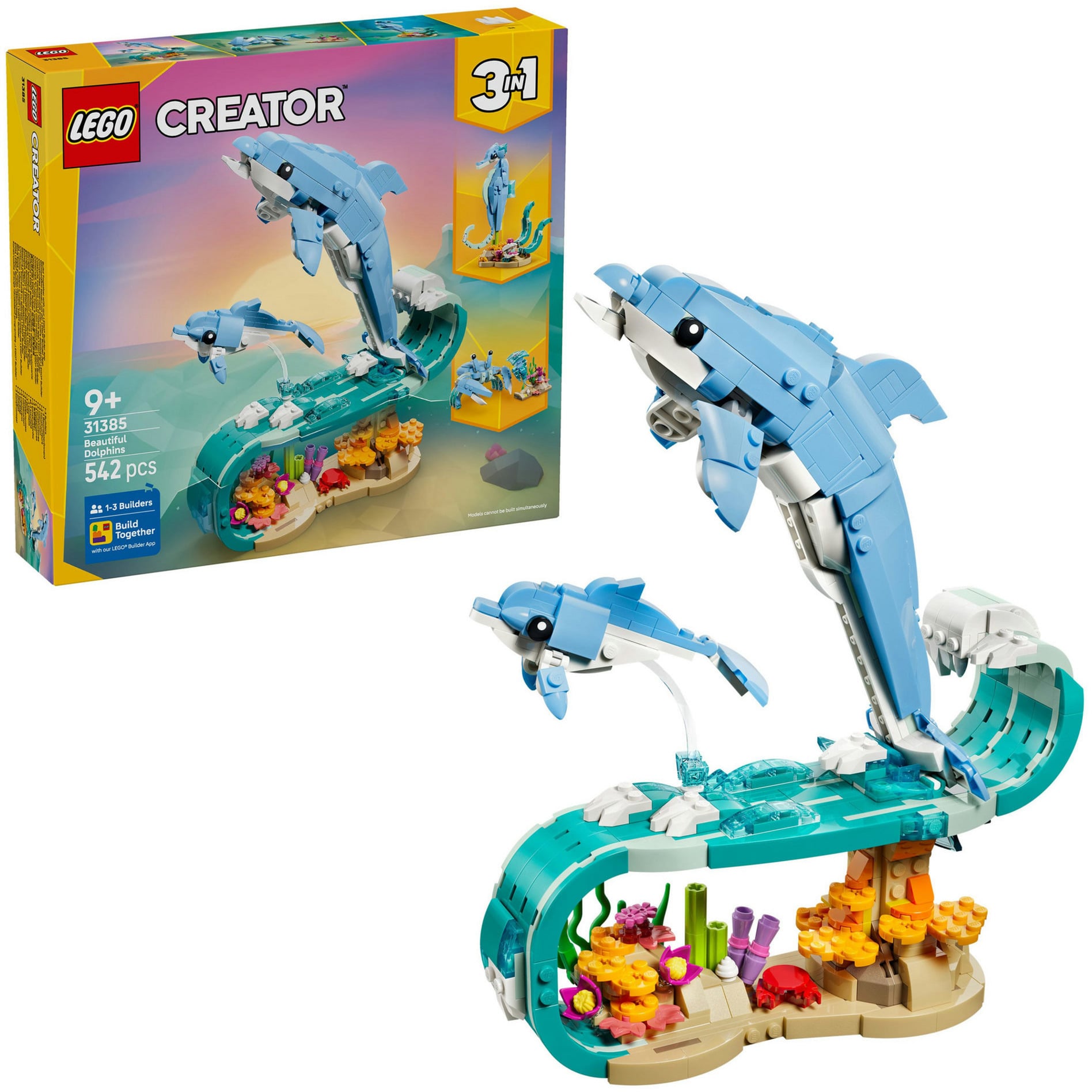 31385 Creator 3-in-1 Meerestiere: Wunderschöne Delfine, Konstruktionsspielzeug