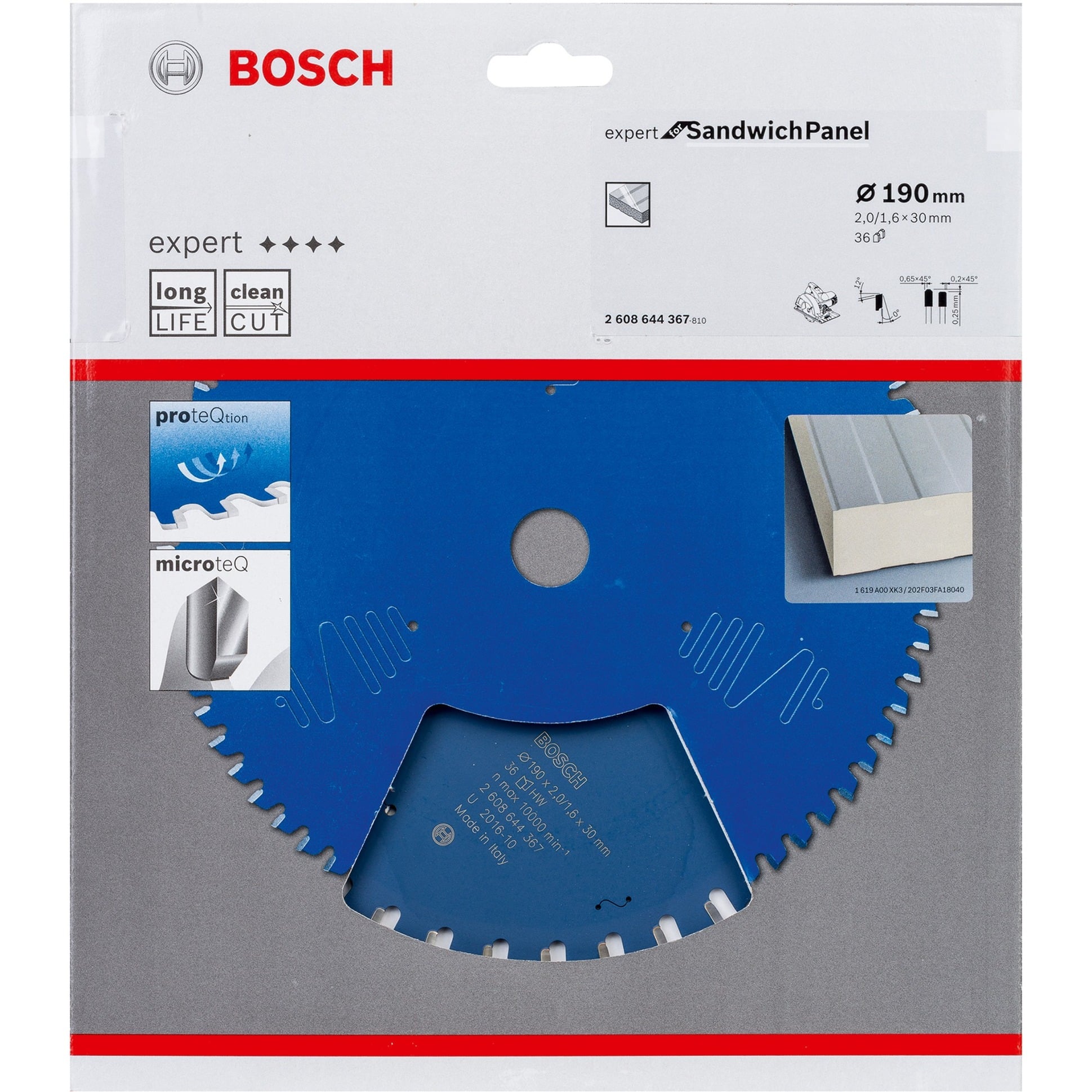 EXPERT Sandwich Panel Kreissägeblatt, Ø 190mm, 36Z