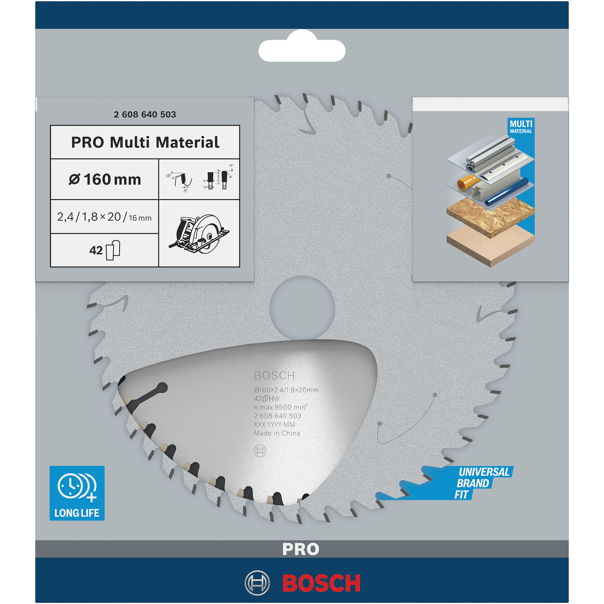 PRO Multi Material Kreissägeblatt, Ø 160mm, 42Z