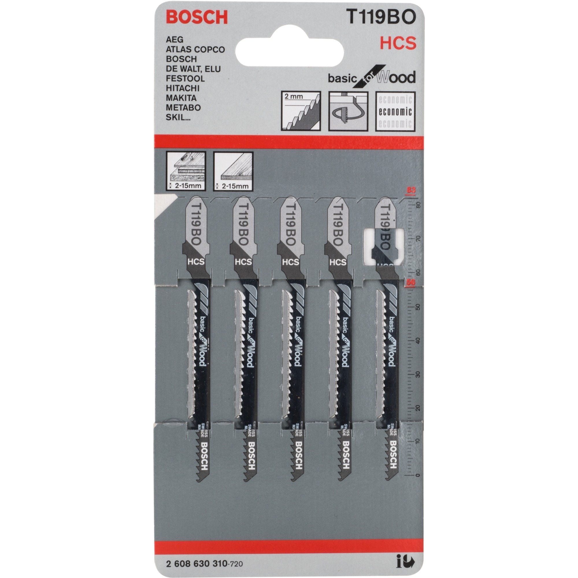 Stichsägeblatt T 119 BO Basic for Wood, 83mm