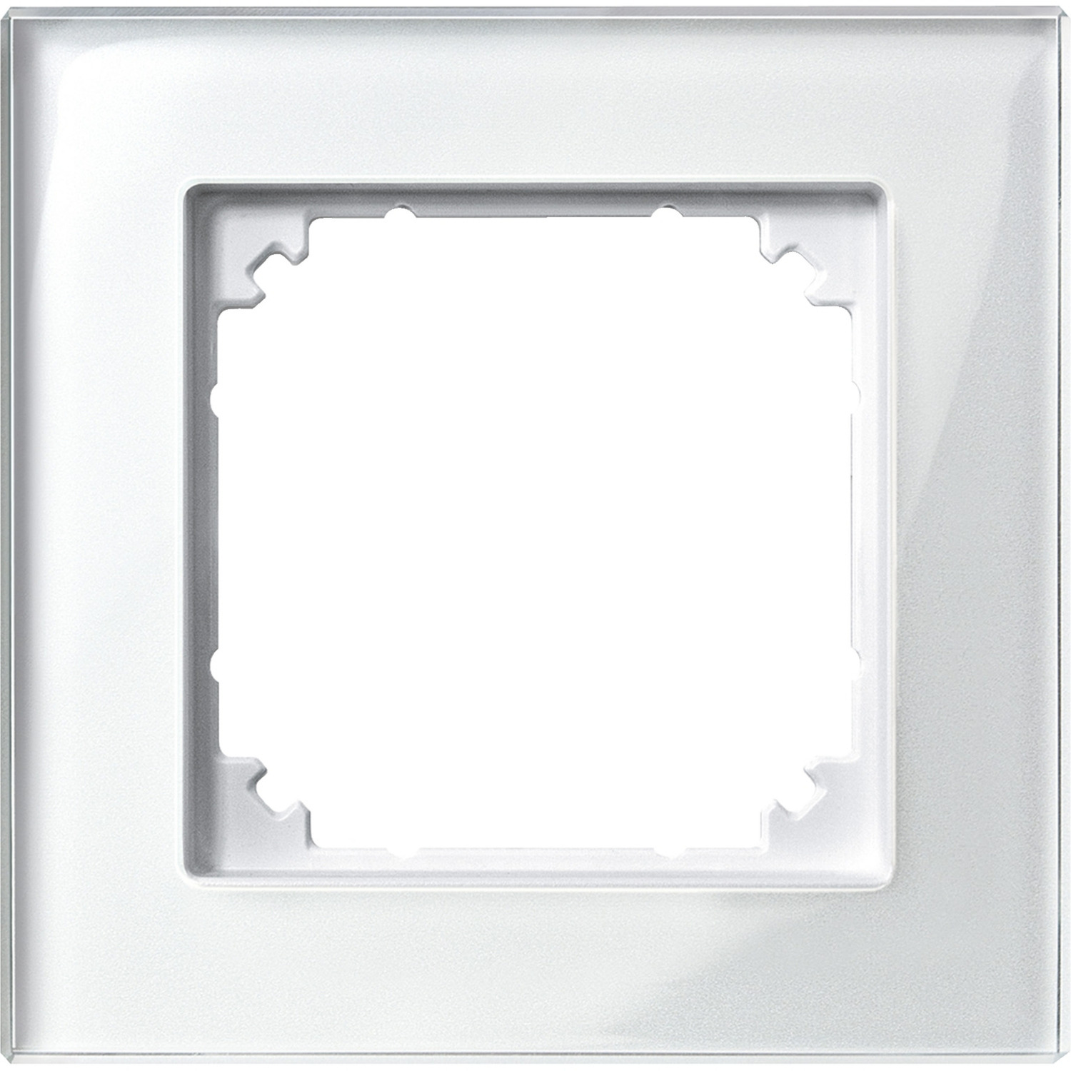 Rahmen aus Glas, einfach, brillantweiß, Typ 489119, glänzende Oberfläche, IP20, IK02