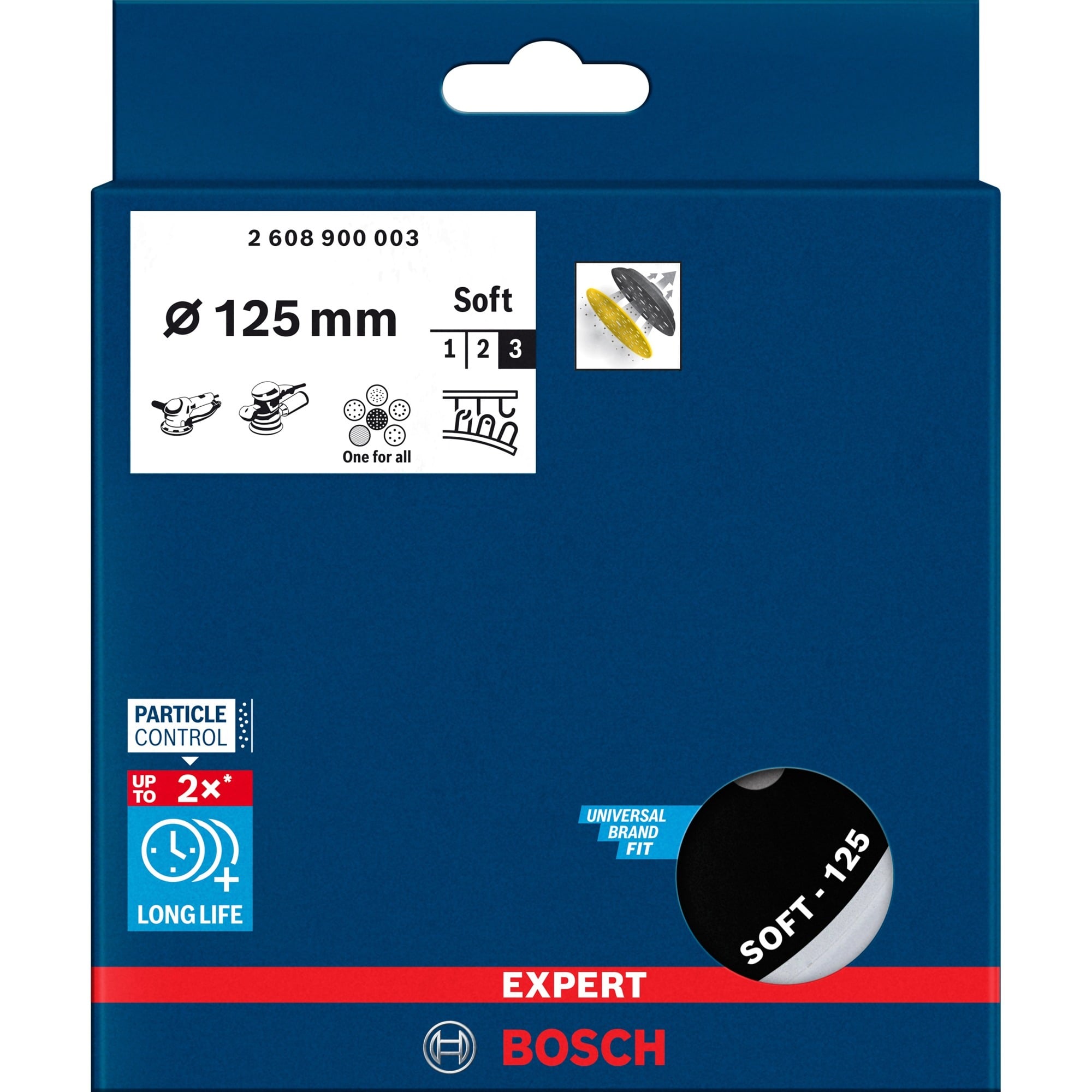 Expert Multiloch Universalstützteller, weich, Ø125mm, M8+5/16", Schleifteller