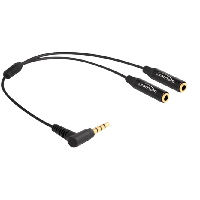 Delock Audio Splitter Klinkenstecker 3,5mm > 2x Klinkenbuchse 3,5mm 4 Pin, Y-Kabel | 04043619662425 Delock Audio Splitter Klinkenstecker 3,5mm > 2x Klinkenbuchse 3,5mm 4 Pin, Y-Kabel | 04043619662425