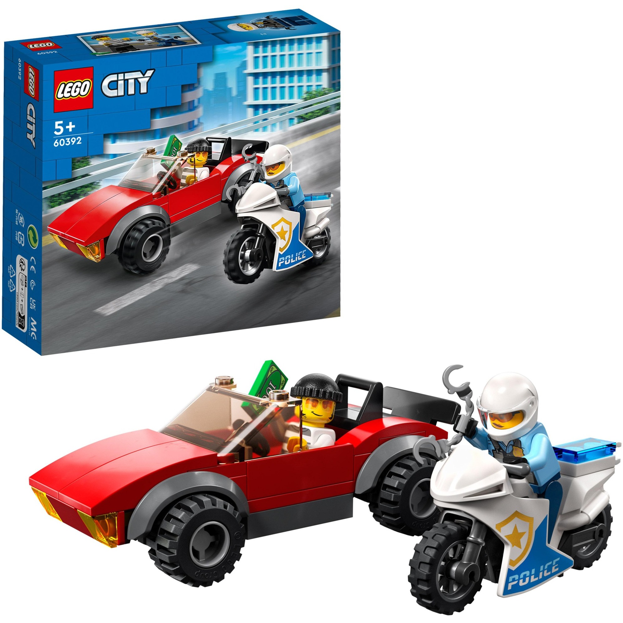 60392 City Verfolgungsjagd mit dem Polizeimotorrad, Konstruktionsspielzeug