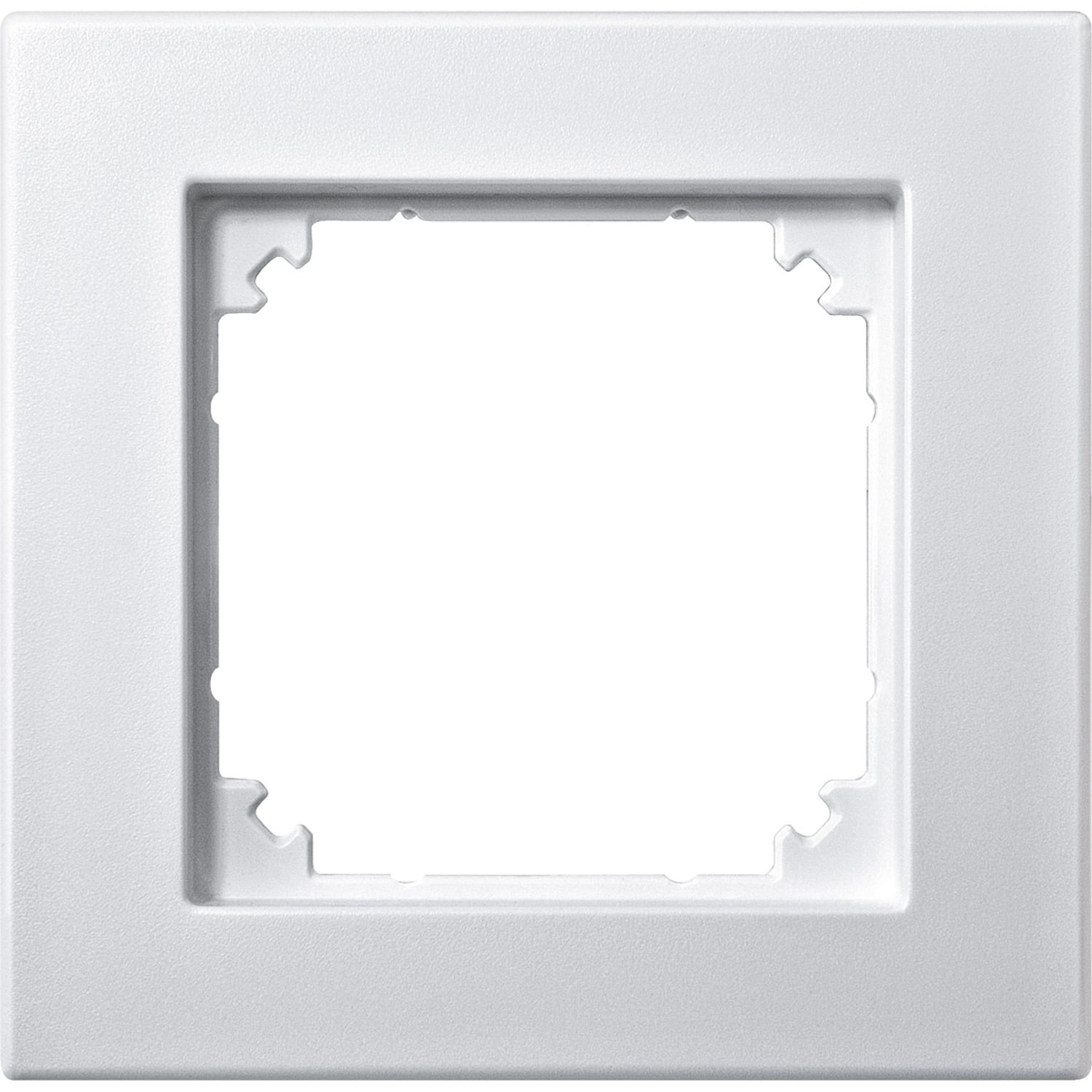 Rahmen einfach, Thermoplast edelmatt, Schutzart IP20, Schlagfestigkeit IK02, 85,8x83,4x10,1 mm