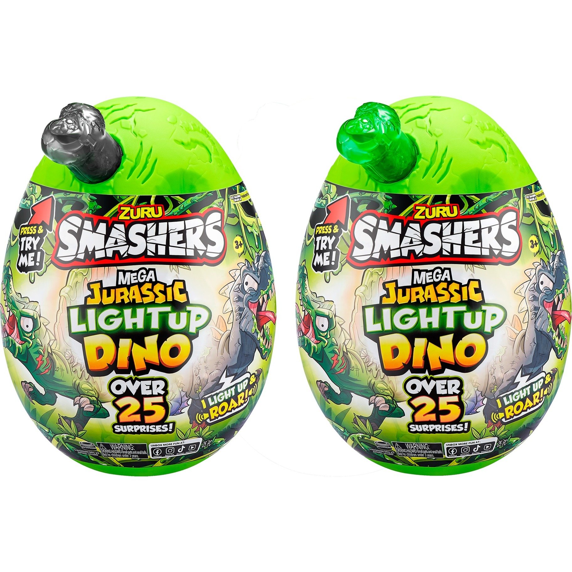 ZURU Smashers – Jurassic Light Up Dino Ei Serie 1, Spielfigur | 04894680027749