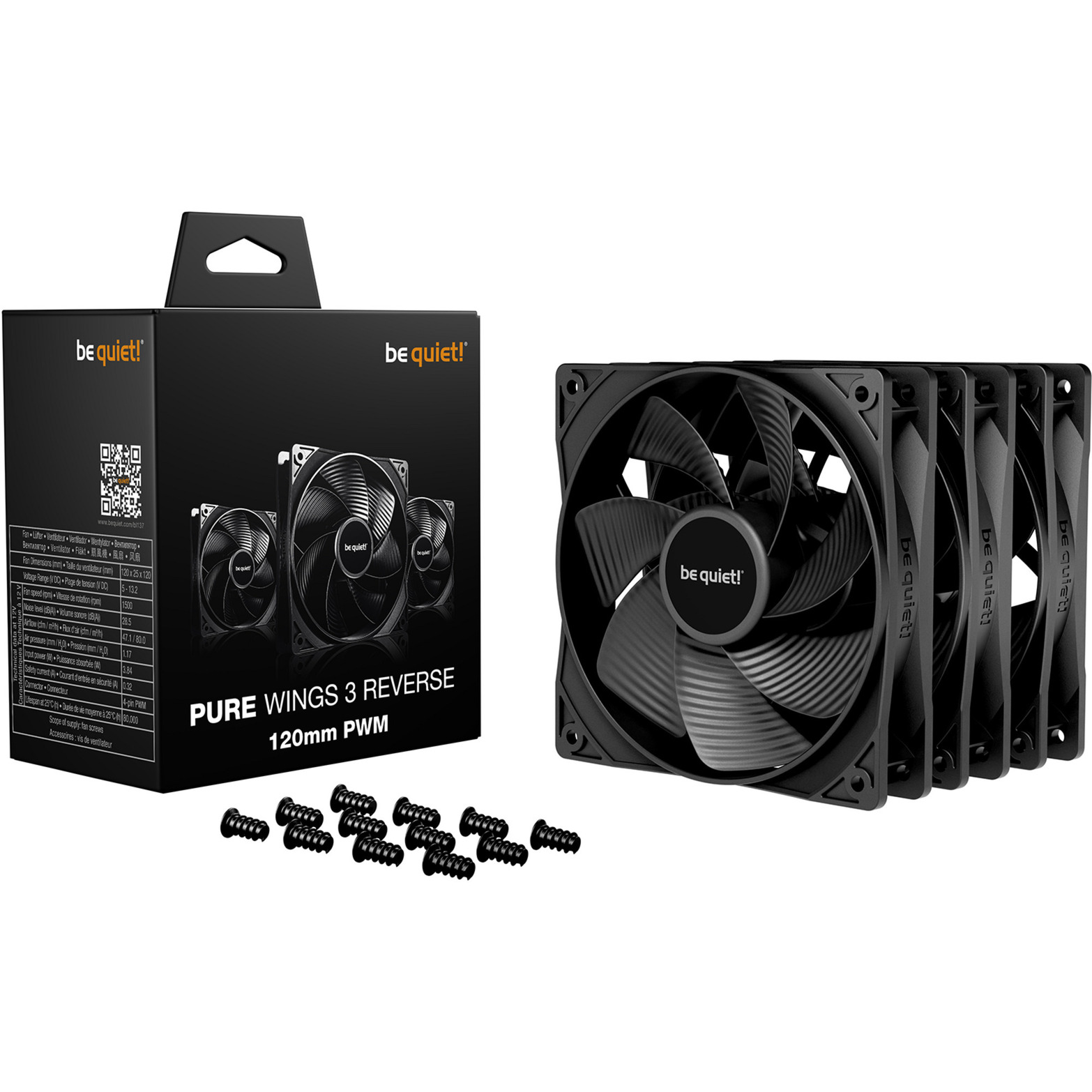 Pure Wings 3 120mm PWM Reverse 3-Pack, Gehäuselüfter