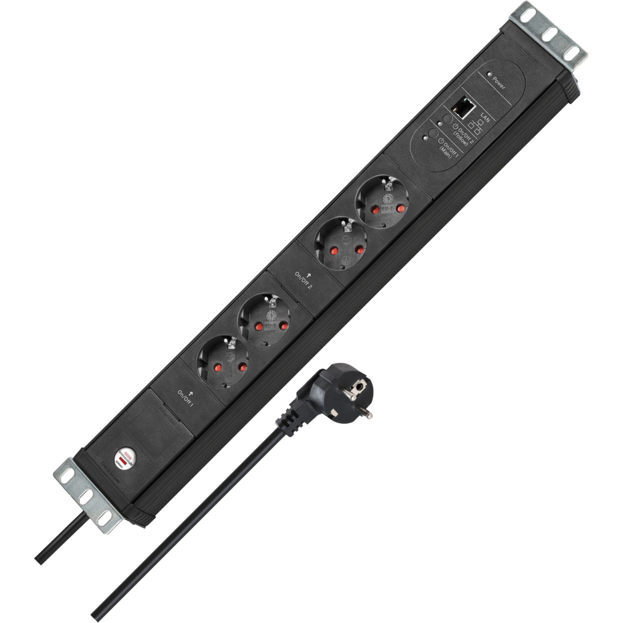 Premium-Web-Line V3 Internet-Steckdosenleiste 19" 4-fach, 2 Main + 2 Follow