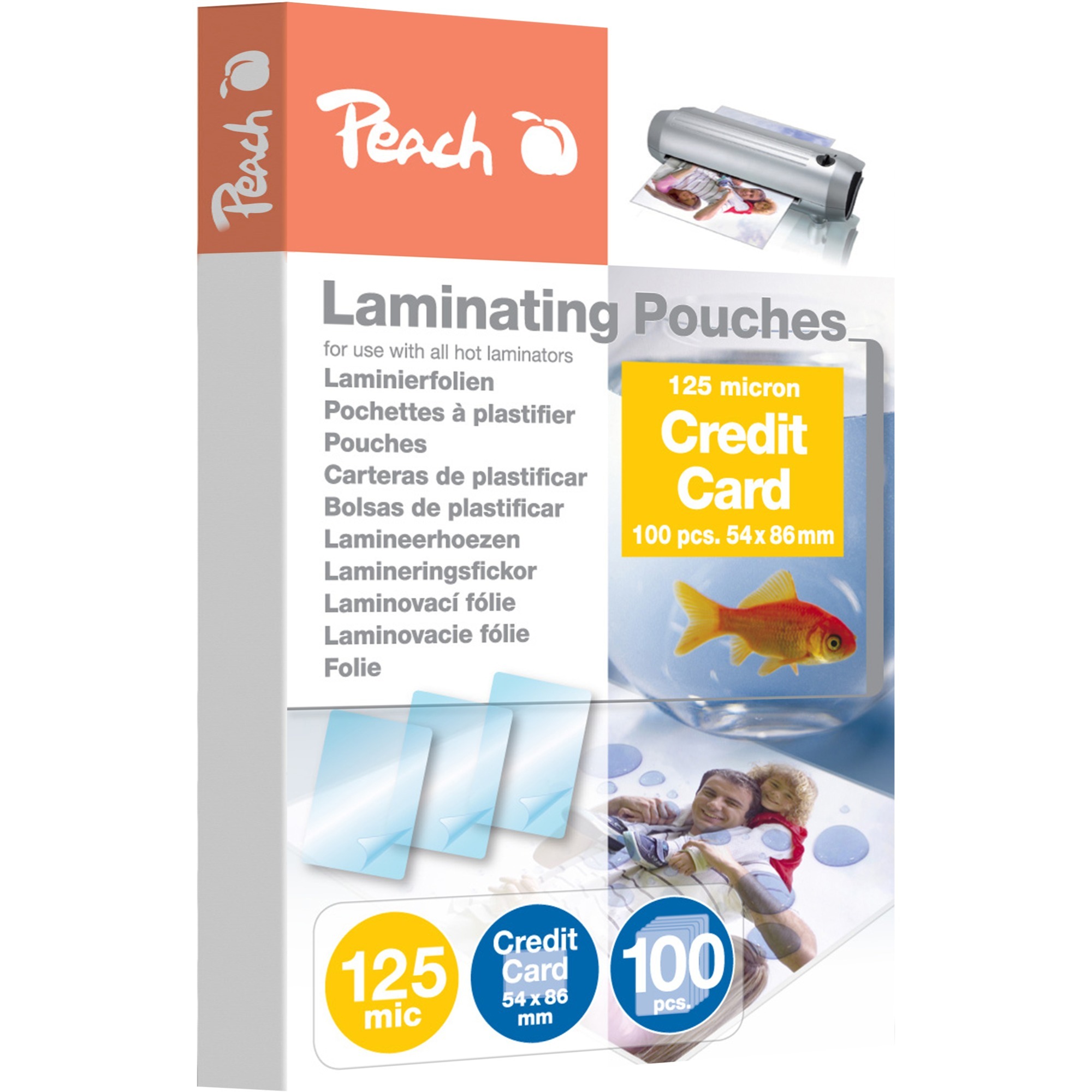 Peach Laminierfolie 54x86mm Kreditkarte 125mic PP525-07, Folien | 07640106495251 Peach Laminierfolie 54x86mm Kreditkarte 125mic PP525-07, Folien | 07640106495251