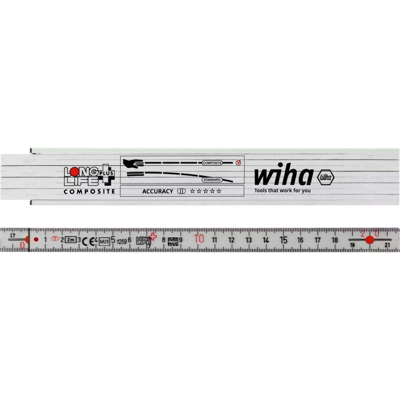 Gliedermaßstab Longlife Plus Composite, 2 Meter, Messlatte