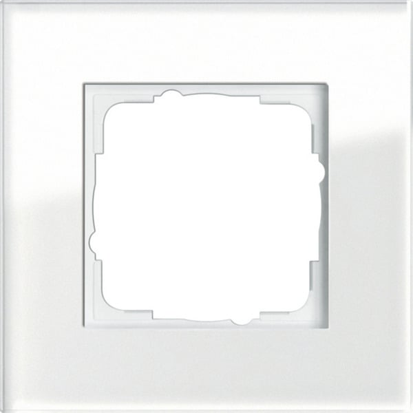 Abdeckrahmen einfach aus Glas, glänzende Oberfläche, Schutzart IP20, Klemmbefestigung