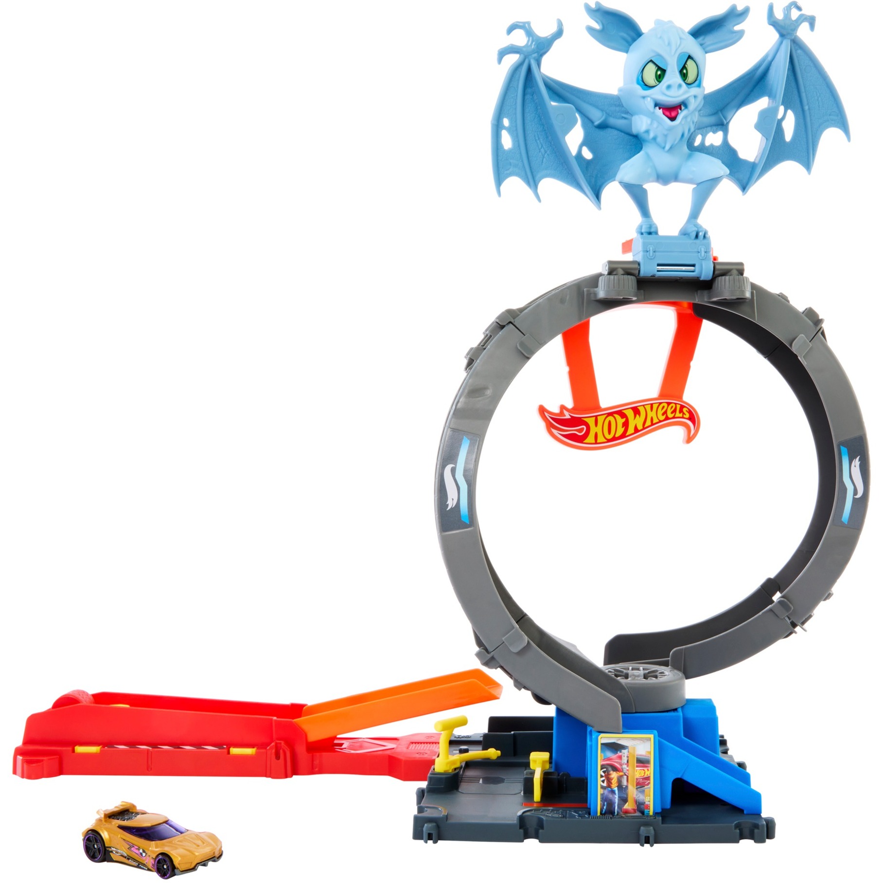 Hot Wheels City Nemesis Bat vs Tire Shop, Rennbahn | 00194735195084 Hot Wheels City Nemesis Bat vs Tire Shop, Rennbahn | 00194735195084
