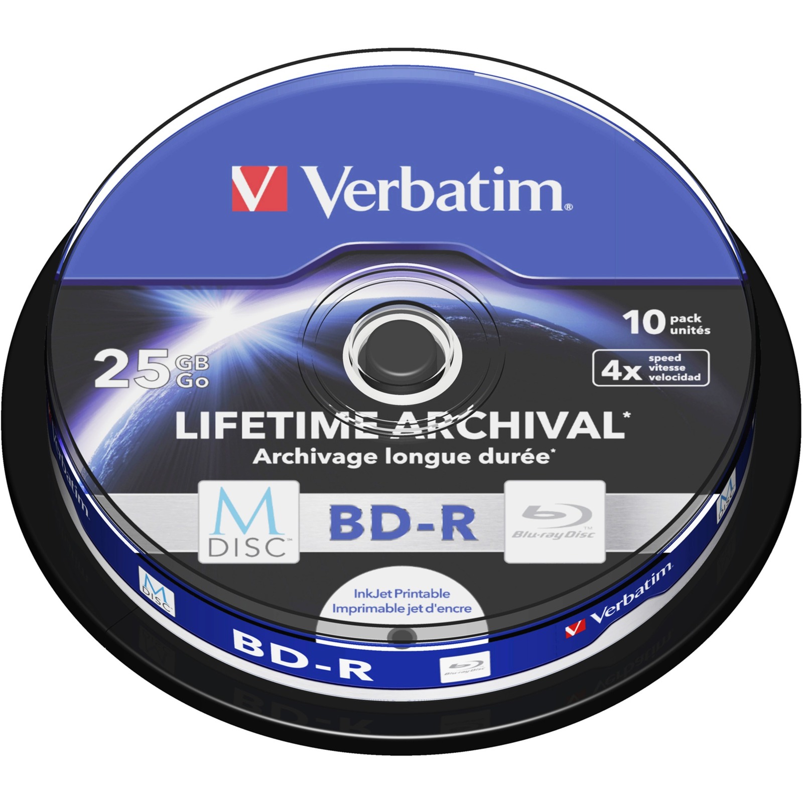 Verbatim M-DISC BD-R 4x 25 GB, Blu-ray-Rohlinge | 00023942438250 Verbatim M-DISC BD-R 4x 25 GB, Blu-ray-Rohlinge | 00023942438250