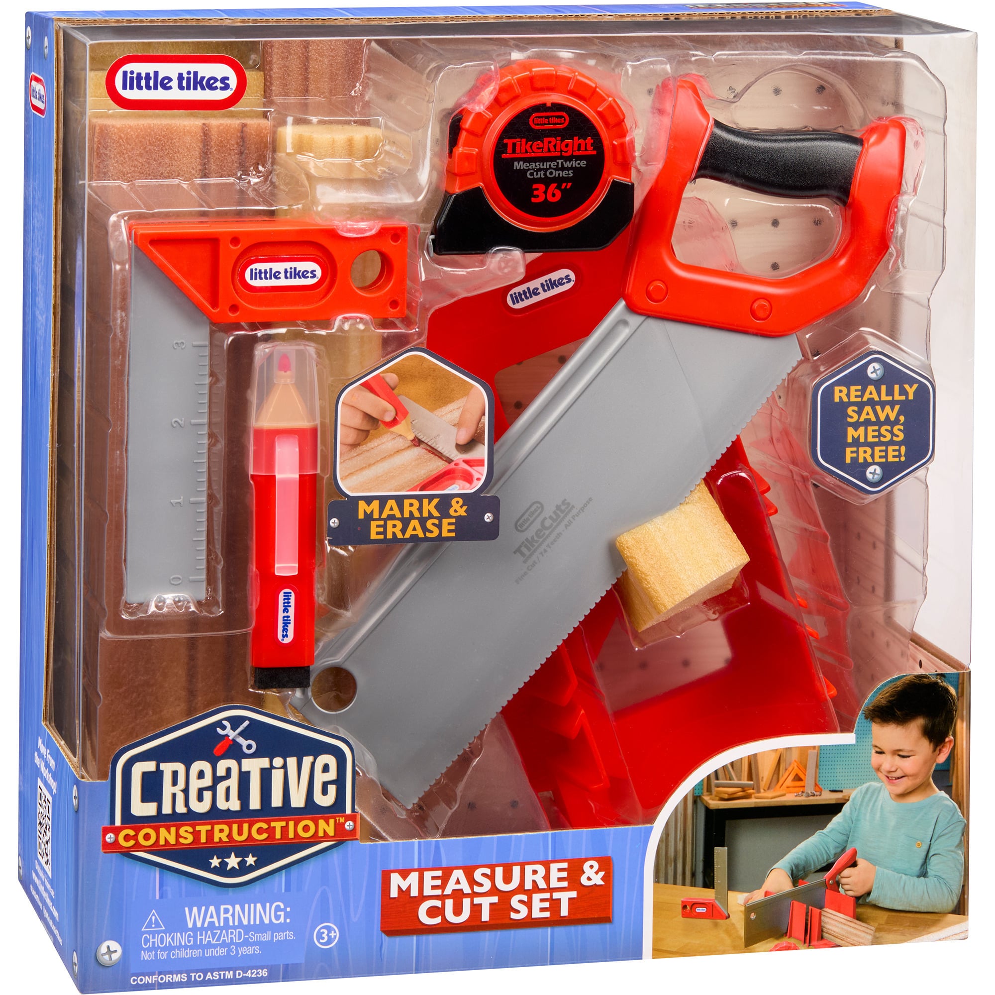 Litte Tikes Creative Construction - Mess- und Schneide-Set, Kinderwerkzeug