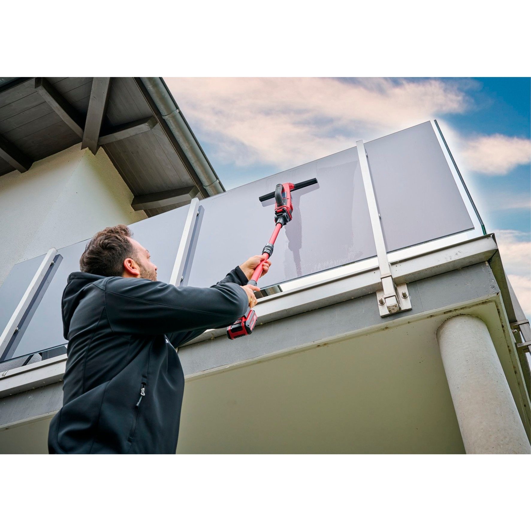 HASLED Teleskopstange 4-teilig 40-144cm - Edelstahl Mit Griff Für Fensterreinigung & Auto