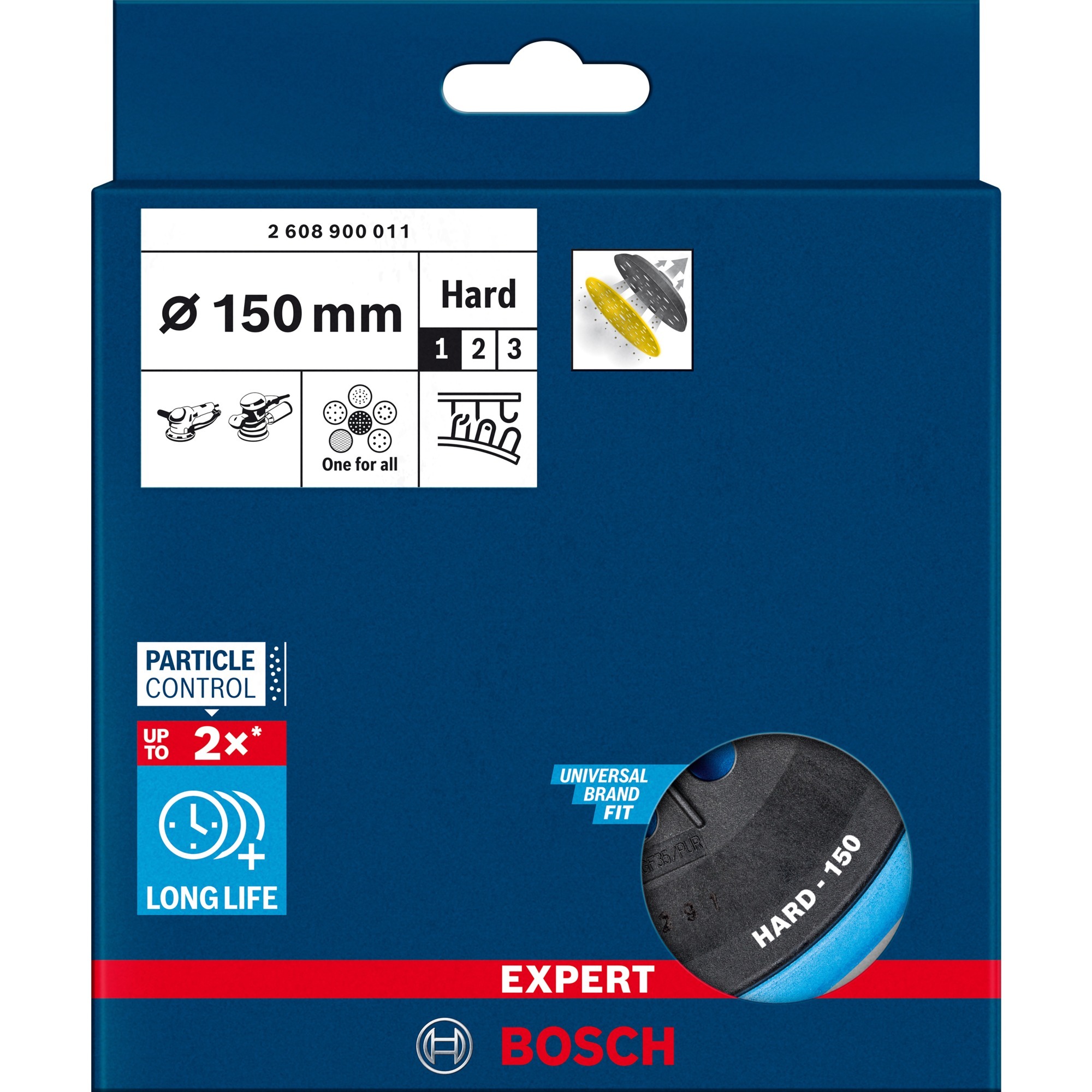 Expert Multiloch Stützteller, hart, Ø150mm, M8, Schleifteller