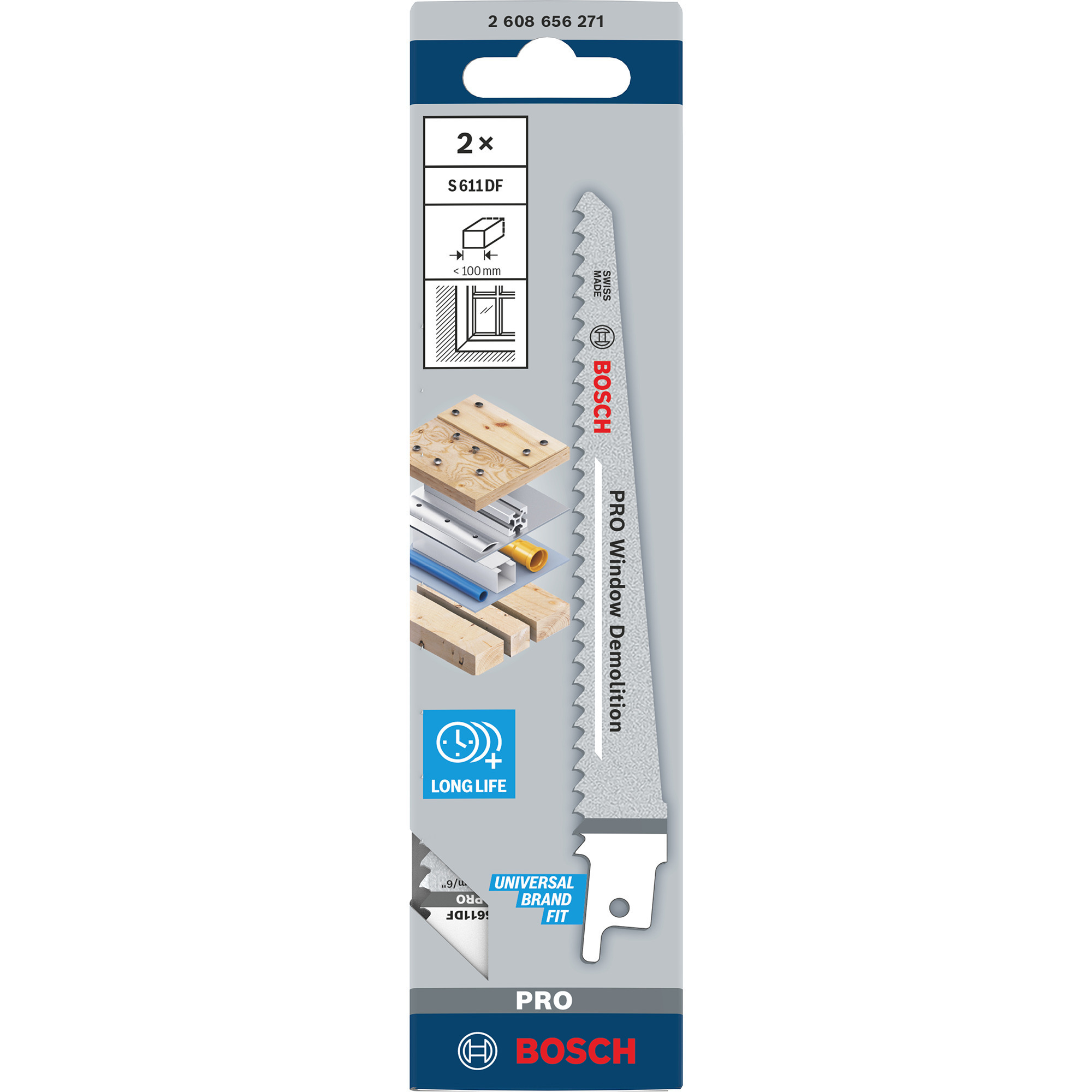 Bosch Säbelsägeblatt S 611 DF Heavy for Wood and Metal, 2 Stück | 03165140235860 Bosch Säbelsägeblatt S 611 DF Heavy for Wood and Metal, 2 Stück | 03165140235860