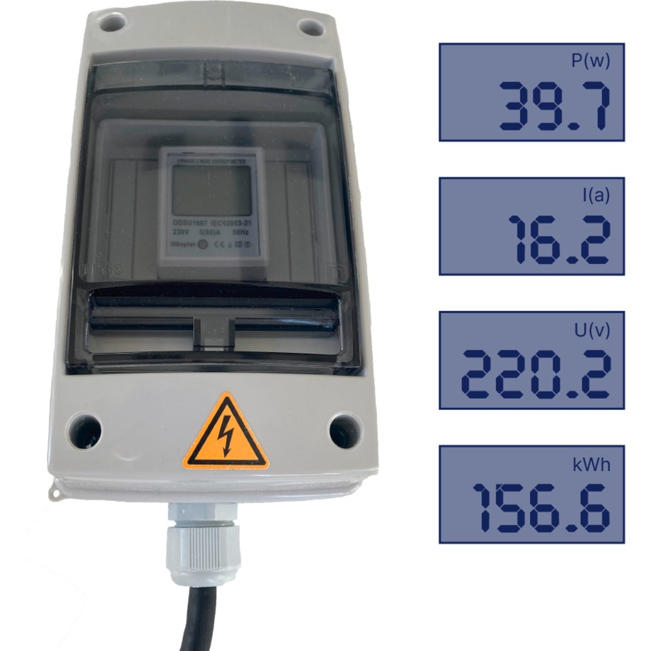 Priwatt Wieland-Steckdose mit Stromzähler | 04262368131185