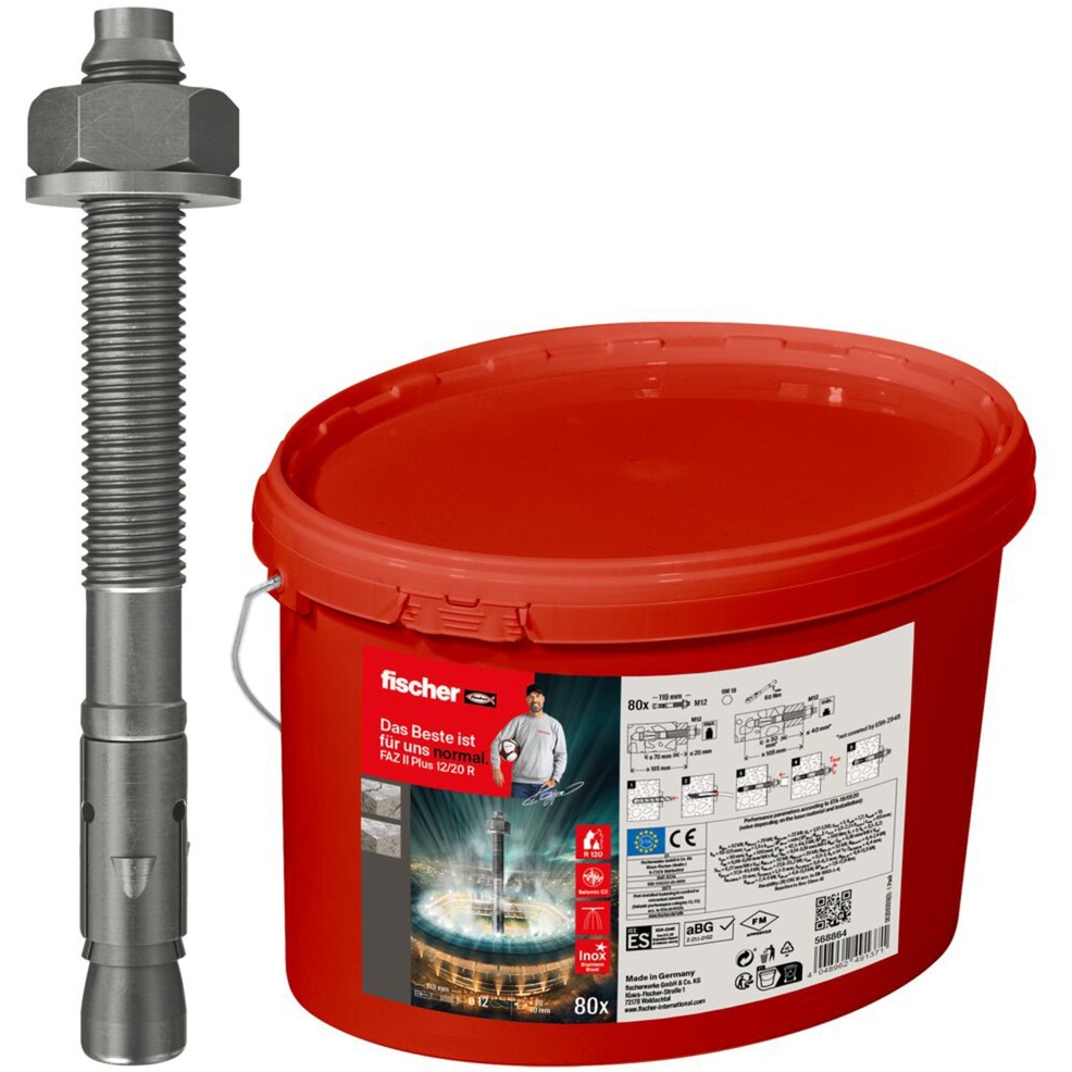 Bolzenanker FAZ II Plus 12/20 R im Eimer, Dübel
