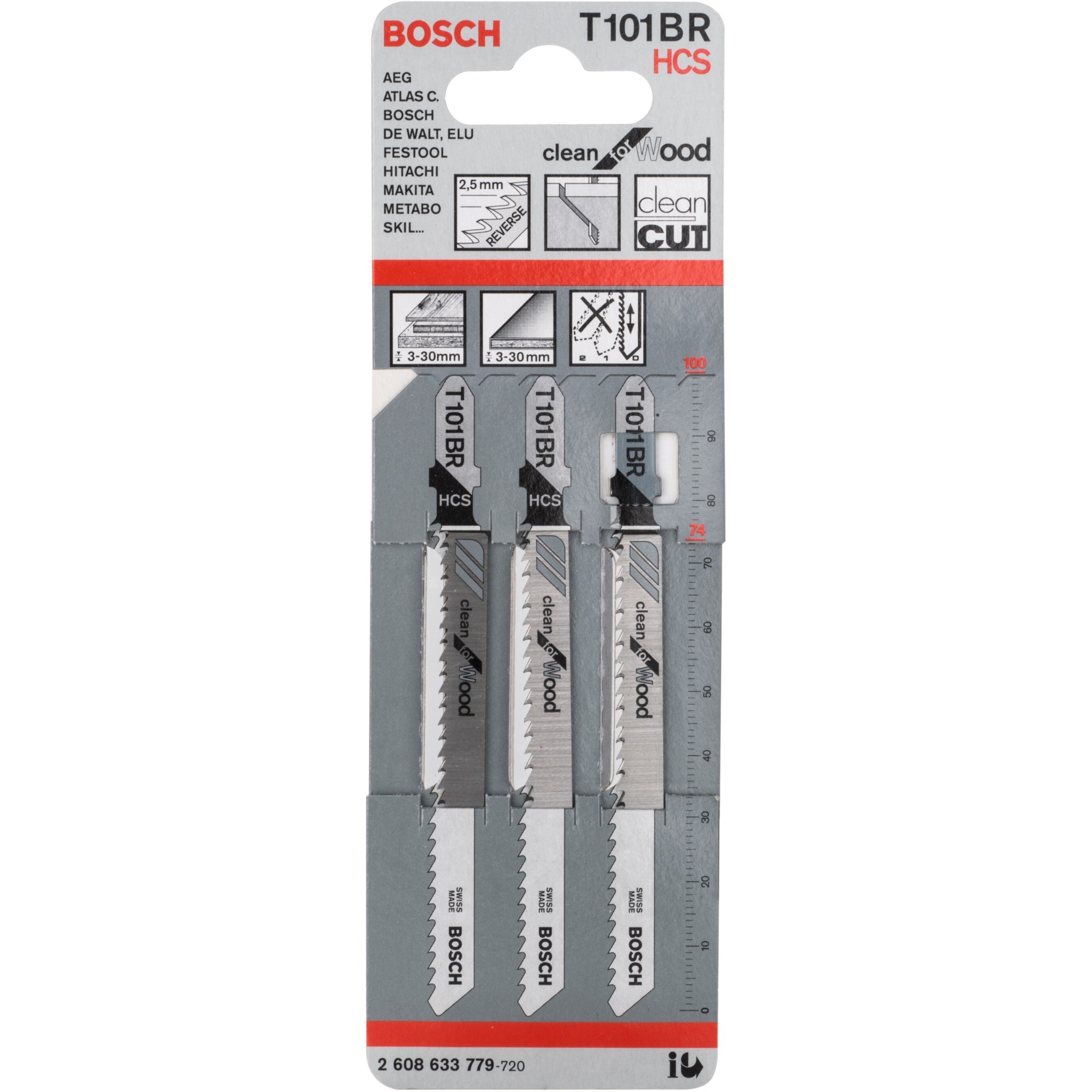 Stichsägeblatt T 101 BR Clean for Wood, 100mm