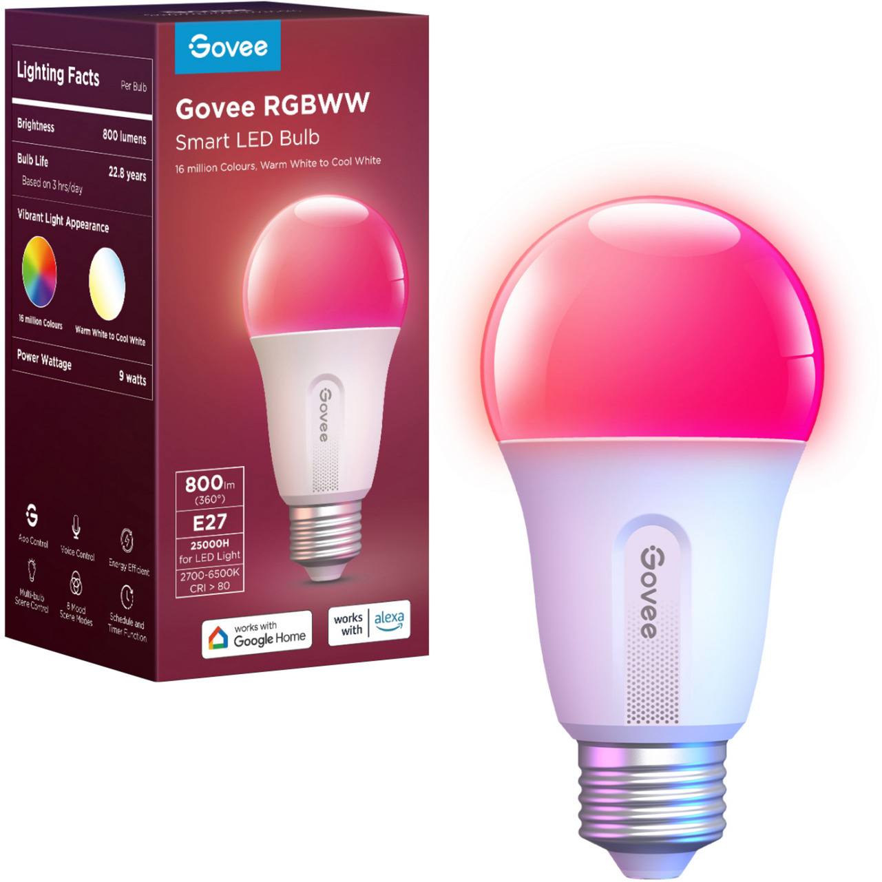 Smart Wifi&BLE Light Bulb 800lm, LED-Lampe