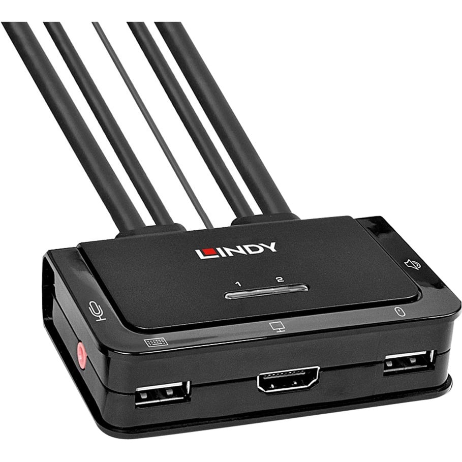 Lindy 2 Port Kabel KVM Switch, HDMI 4K60, USB 2.0 & Audio, KVM-Switch | 04002888423458 Lindy 2 Port Kabel KVM Switch, HDMI 4K60, USB 2.0 & Audio, KVM-Switch | 04002888423458
