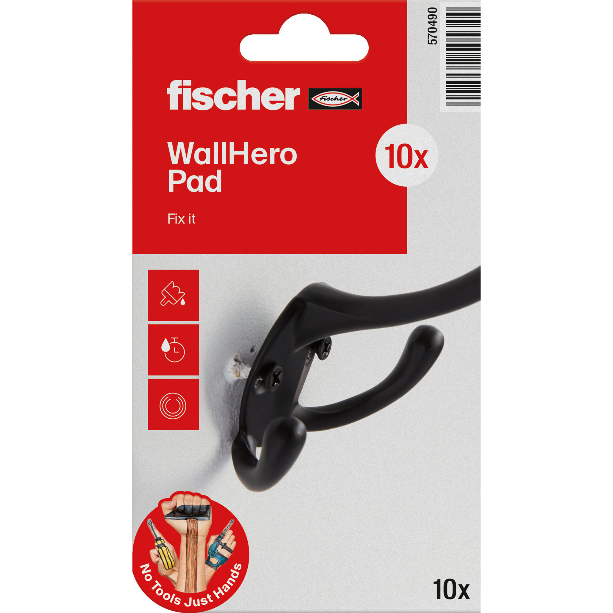 WallHero Pad Bohrlochretter,10 Stück, Mörtel