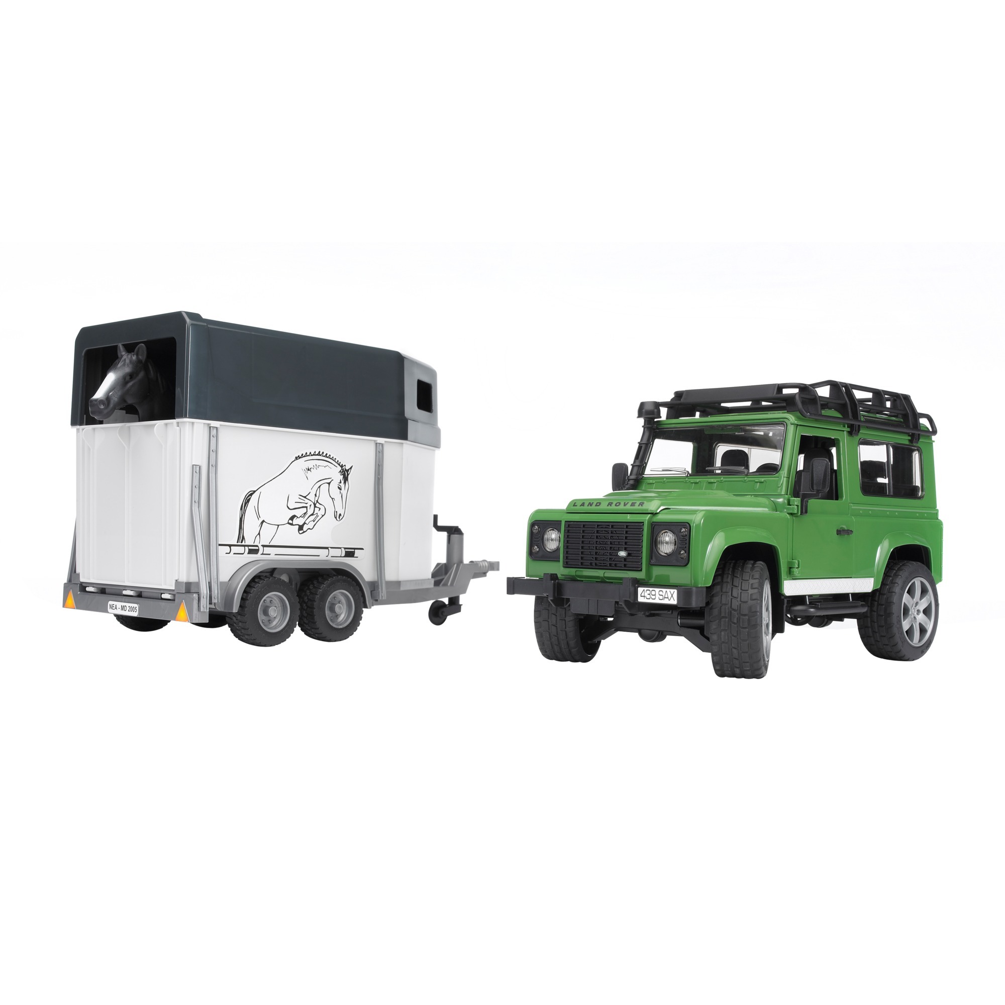 Bruder Land Rover Defender mit Pferdeanhänger, Modellfahrzeug | 04001702025922 Bruder Land Rover Defender mit Pferdeanhänger, Modellfahrzeug | 04001702025922