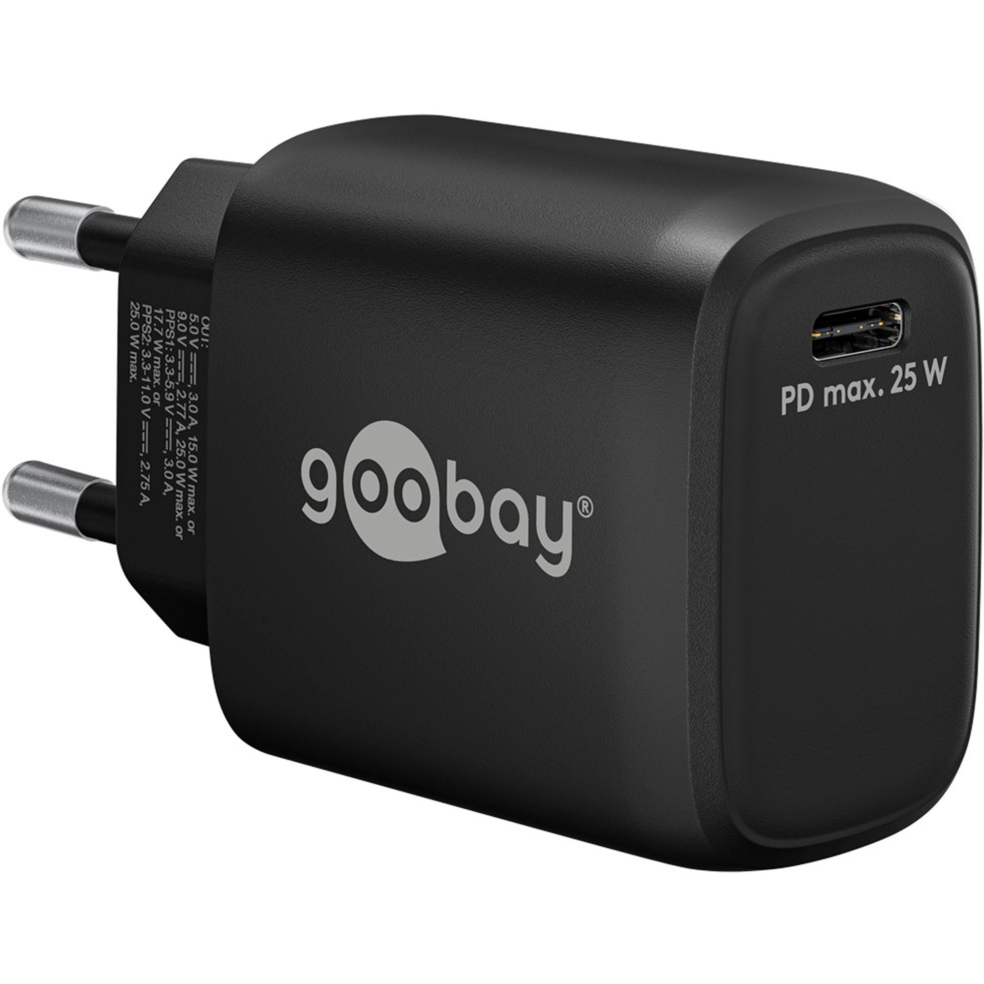 Goobay USB-C PD GaN Schnellladegerät 25 Watt | 04040849653674 Goobay USB-C PD GaN Schnellladegerät 25 Watt | 04040849653674