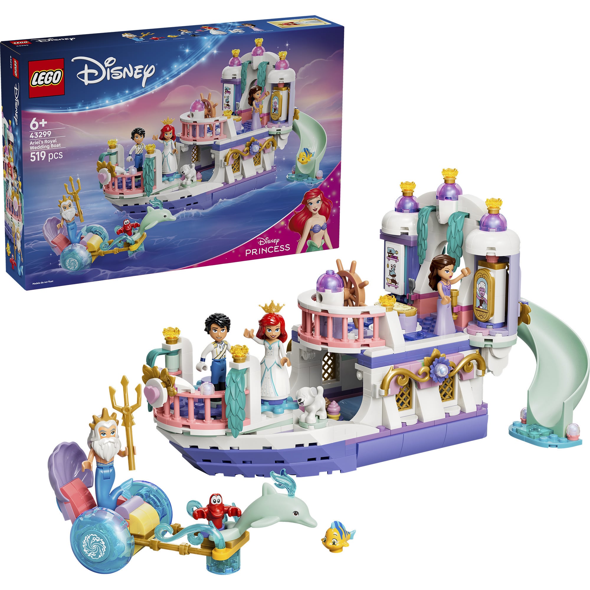 43299 Disney Princess Arielles Königliches Hochzeitsboot, Konstruktionsspielzeug