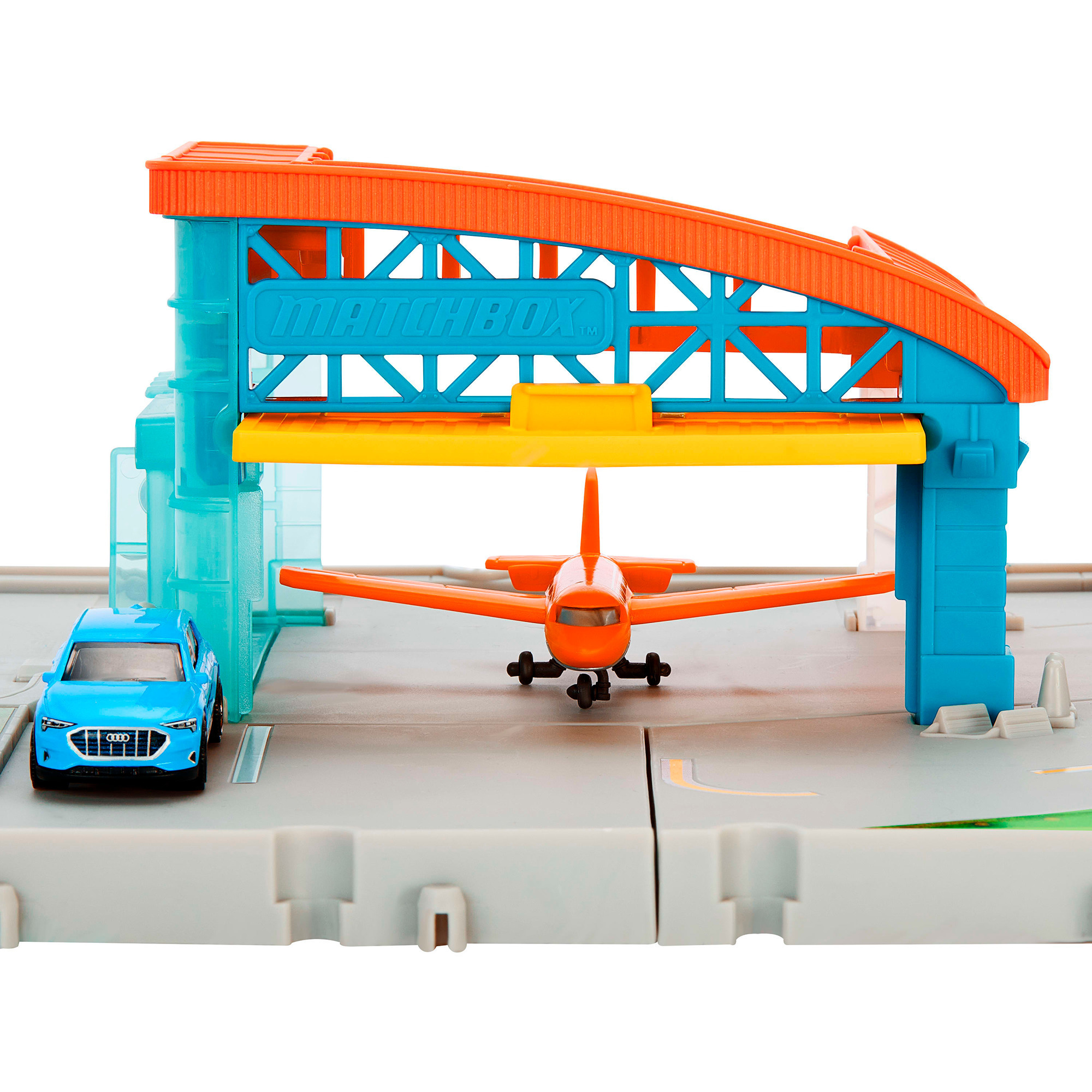 Abhebe Abenteuer Flughafen Spielset mit Die-Cast Audi und Flugzeug aus Kunststoff