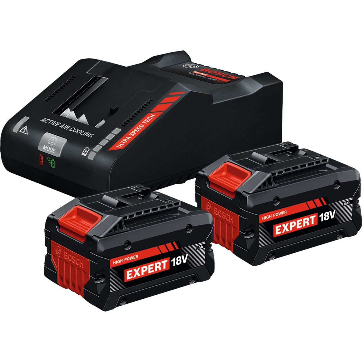 EXPERT Starter-Set 18V, 2x EXBA 18V-80 + Ladegerät EXAL18V-160