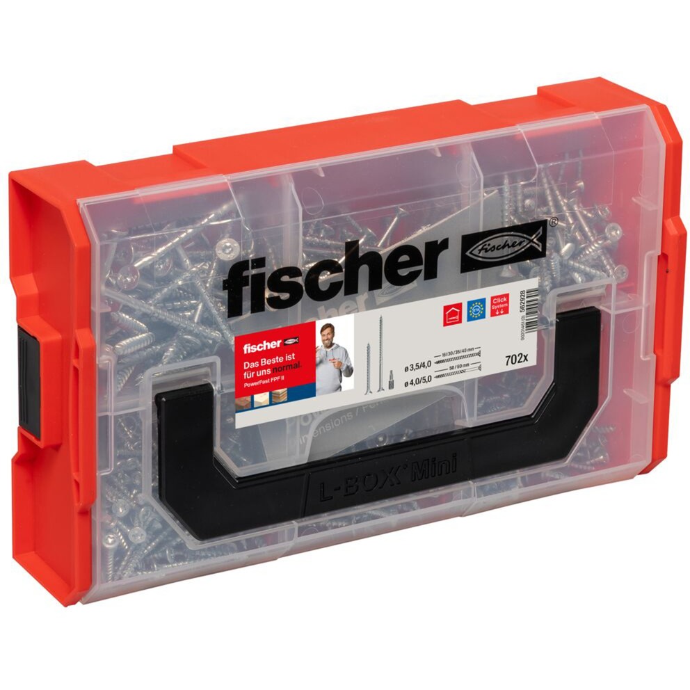 Fischer FixTainer PowerFast II Senkkopf TG/VG TX, Schrauben-Set | 04048962445305 Fischer FixTainer PowerFast II Senkkopf TG/VG TX, Schrauben-Set | 04048962445305