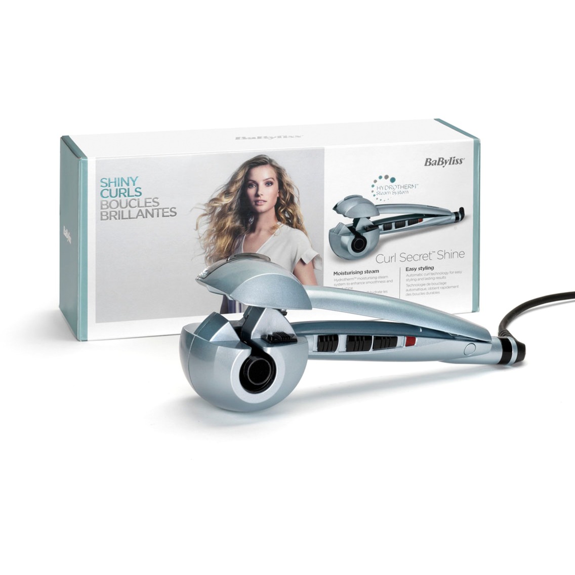 Lockendreher Automatischer Lockenstab Quick Curl Silvercrest BaByliss Curl Secret Shine C1800E, Lockendreher silber/schwarz