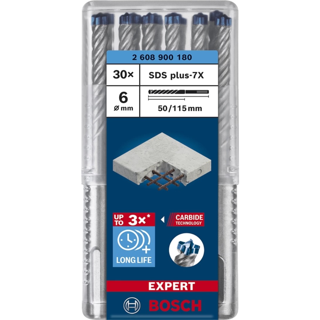 EXPERT Hammerbohrer SDS-plus-7X, Ø 6mm, 30 Stück