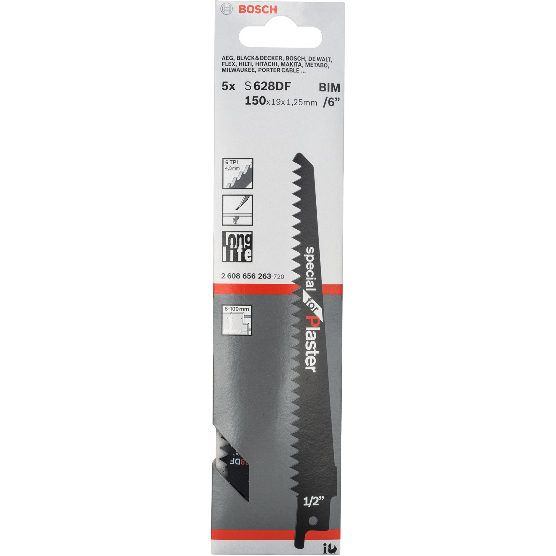 Säbelsägeblatt S 628 DF Special for Plaster, 5 Stück