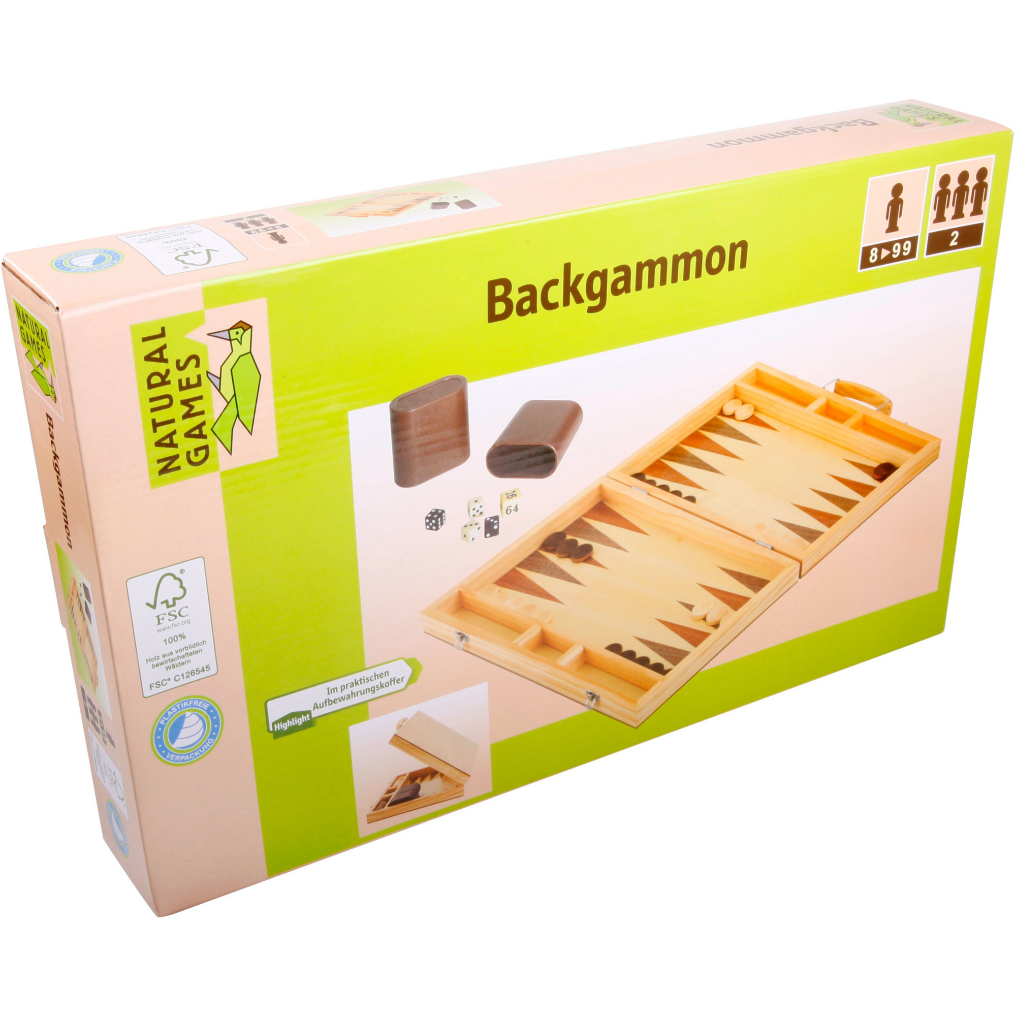 Backgammon Spiel 38 x 22 x 5 Zentimeter, Brettspiel