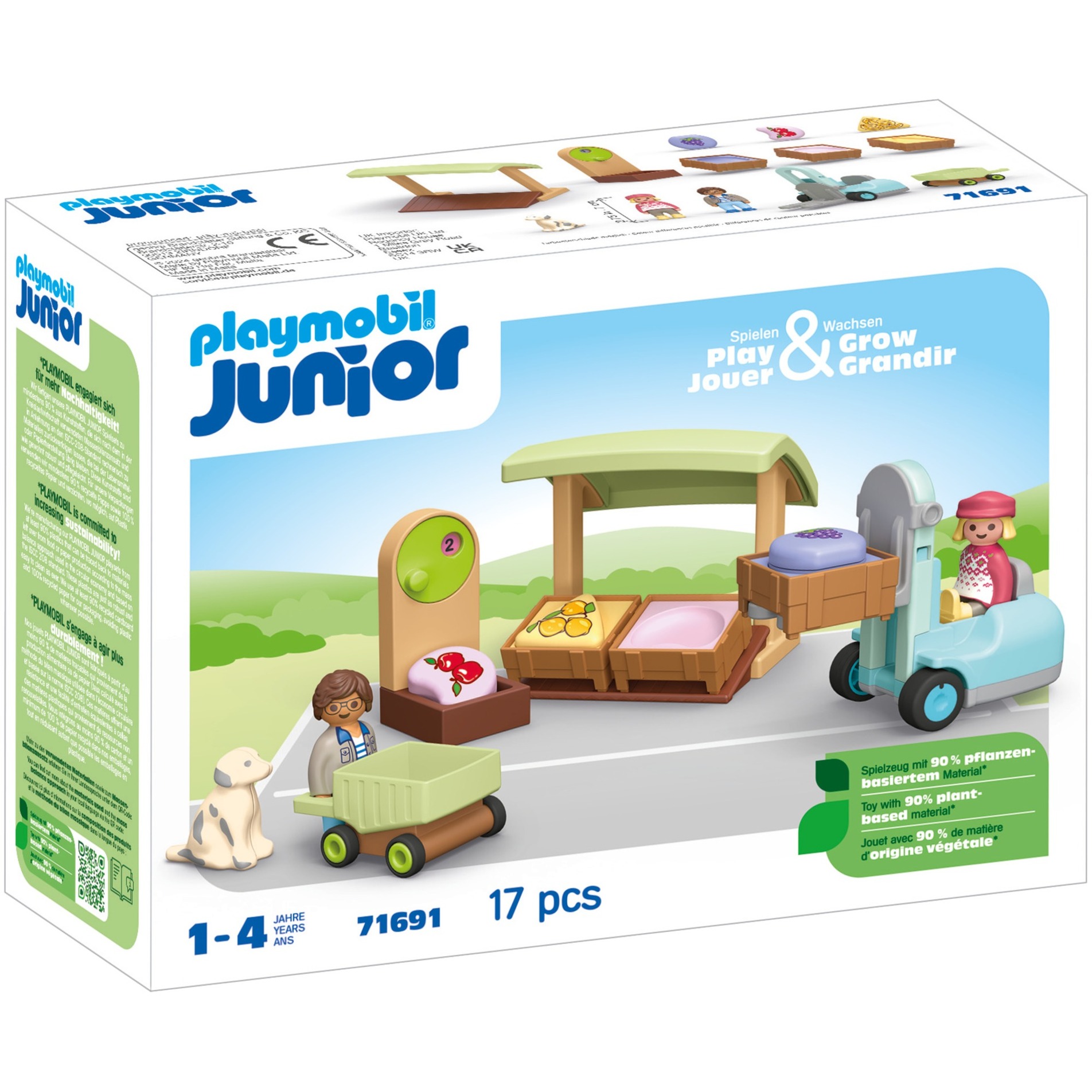 PLAYMOBIL 71691 Junior: Bio-Marktstand & Gabelstapler, Konstruktionsspielzeug | 04008789716910 PLAYMOBIL 71691 Junior: Bio-Marktstand & Gabelstapler, Konstruktionsspielzeug | 04008789716910