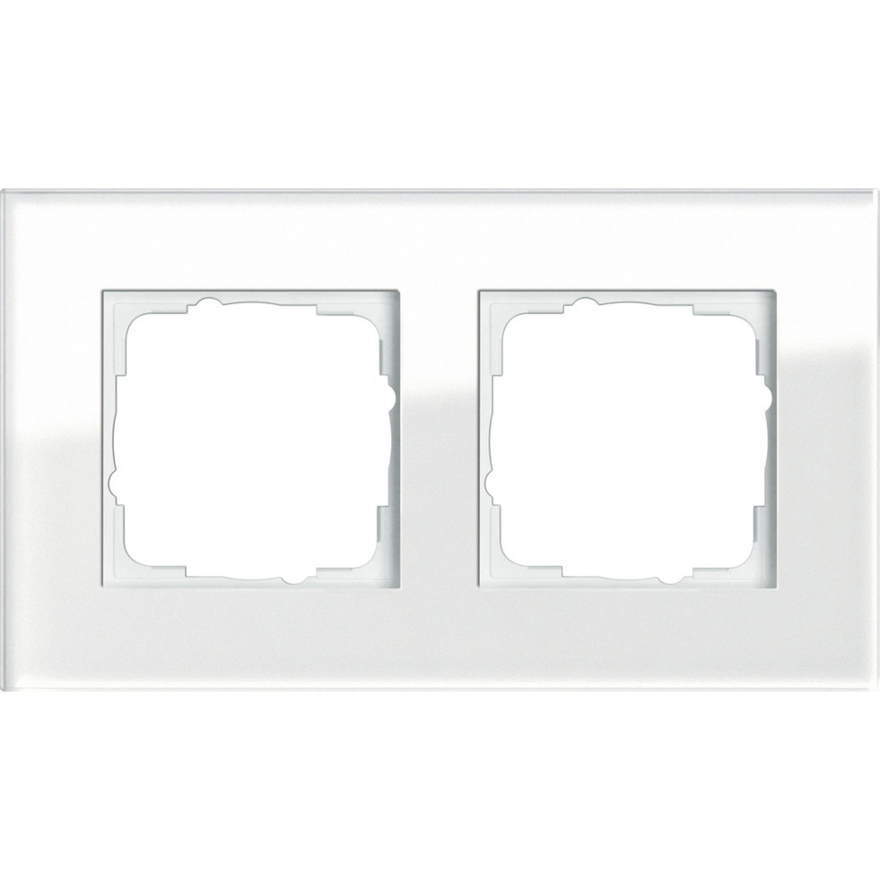 Abdeckrahmen zweifach aus Glas, glänzende Oberfläche, System 55 Esprit, Typ 021212