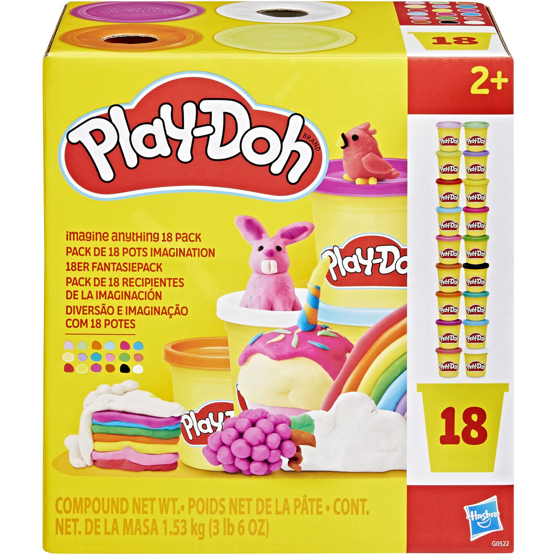Play-Doh 18er Fantasiepack mit 85g Dosen Spielknete in verschiedenen Farben, Kneten