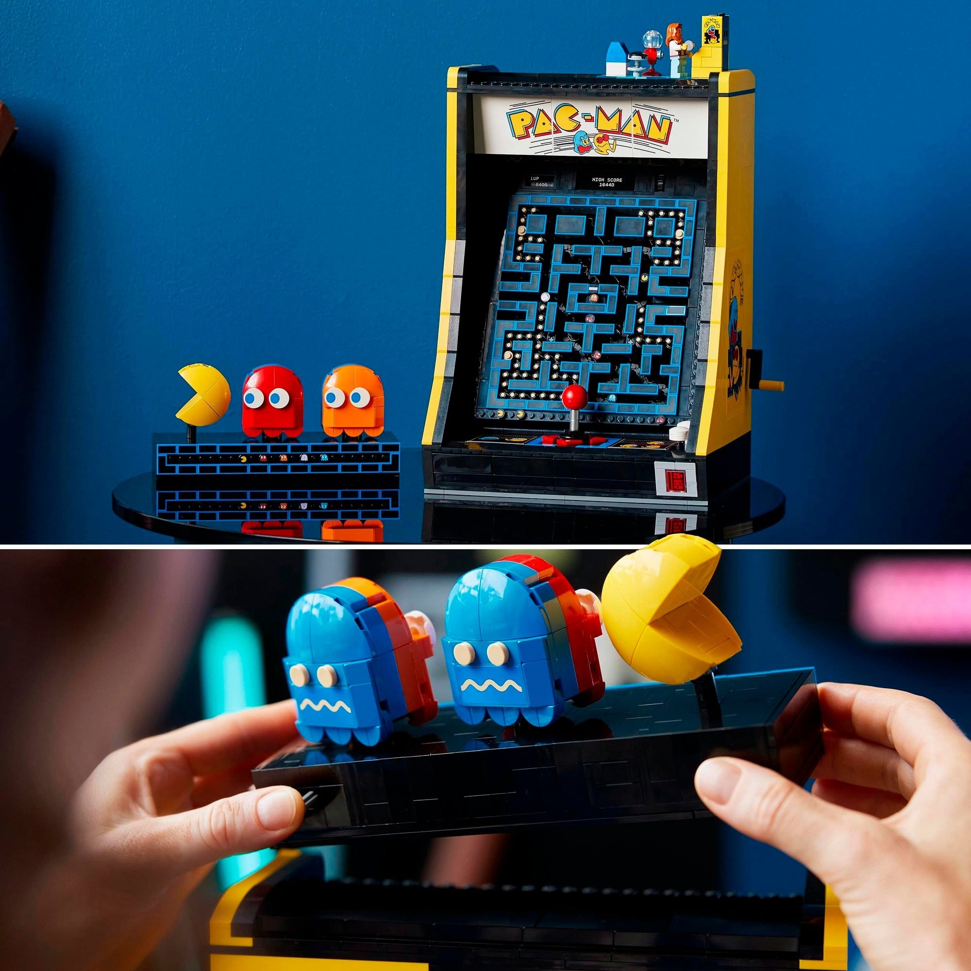 Vitrine Acrylique Pour PAC-Man 10323 – Coffre Résistant à La Poussière, Fond HD Imprimé, Facile à Monter, Modèle Non Inclus