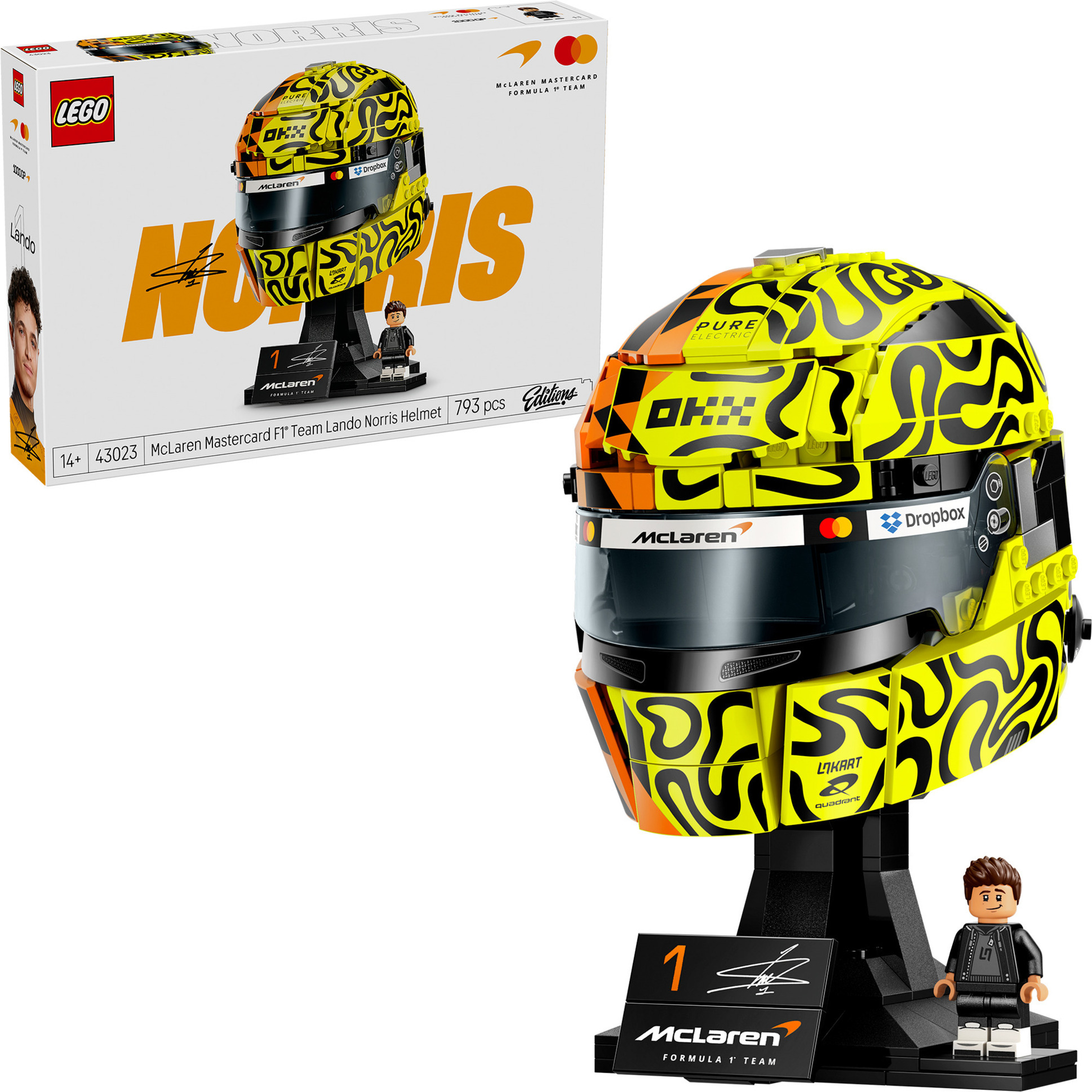 43023 McLaren Mastercard F1 Team Lando Norris Helmet, Konstruktionsspielzeug