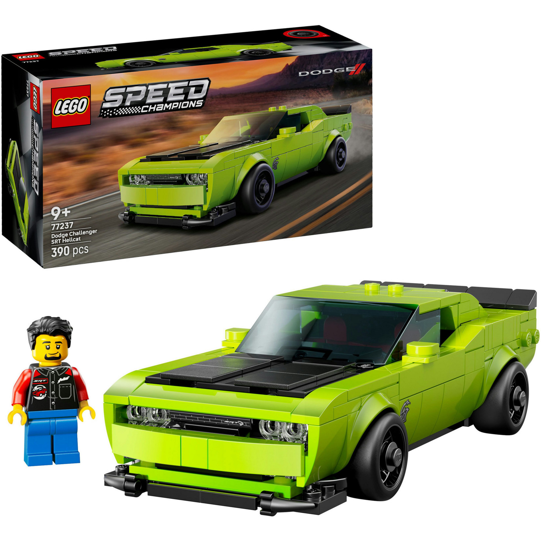 77237 Speed Champions Dodge Challenger SRT Hellcat Sportwagen, Konstruktionsspielzeug