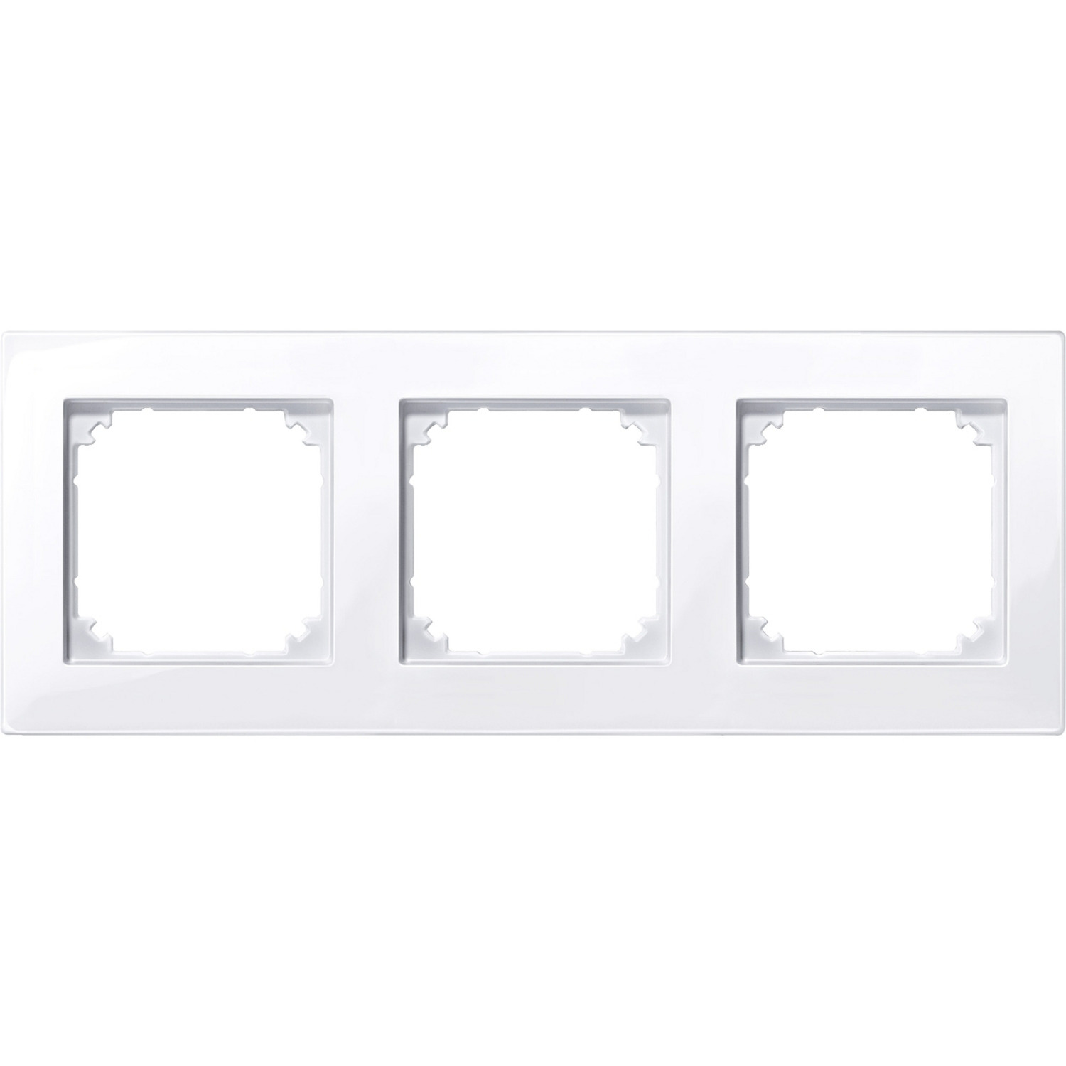 M-PLAN Rahmen 3-fach, Thermoplast brillant, antibakteriell, glänzend, IP20, 85,8x225,8x10,1 mm
