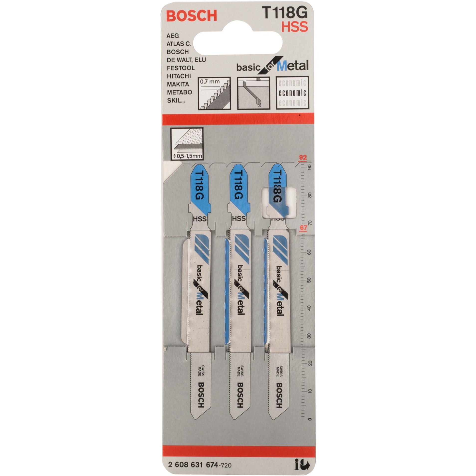 Stichsägeblatt T 118 G Basic for Metal, 92mm