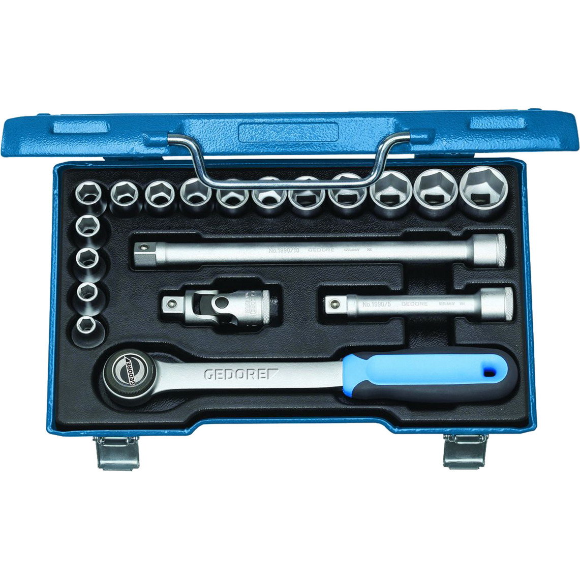 Steckschlüssel-Satz 1/2" 6-kant 8-24 mm, 19-teilig